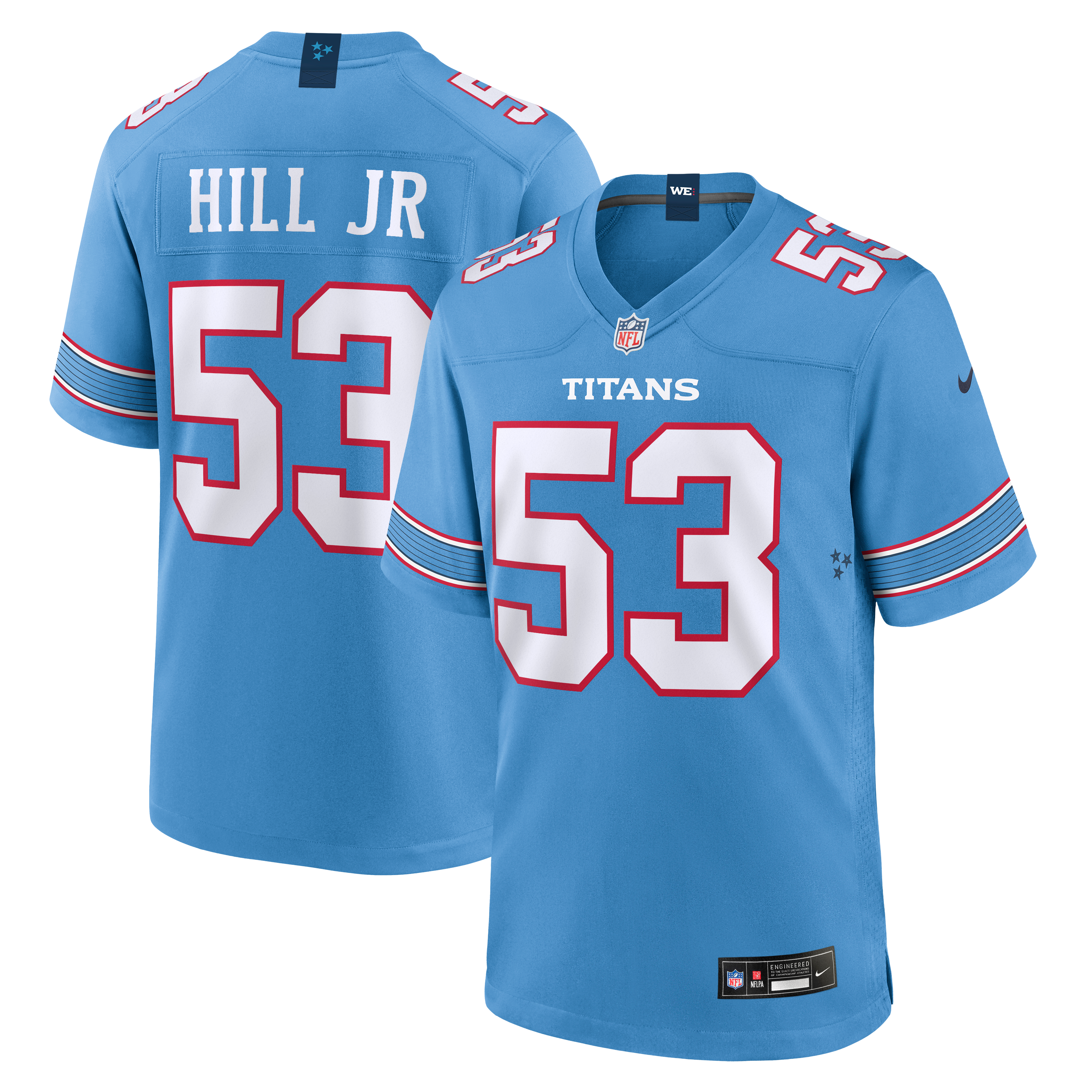 Men's Nike Anthony Hill Jr. Light Blue Tennessee Titans Team Game Jersey