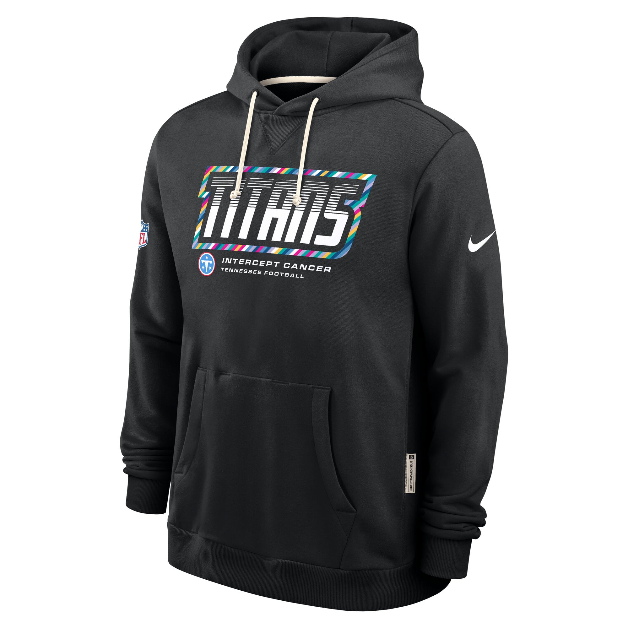 Men's Nike Black Tennessee Titans 2026 NFL Crucial Catch Sideline Standard Issue Dri-FIT Pullover Hoodie
