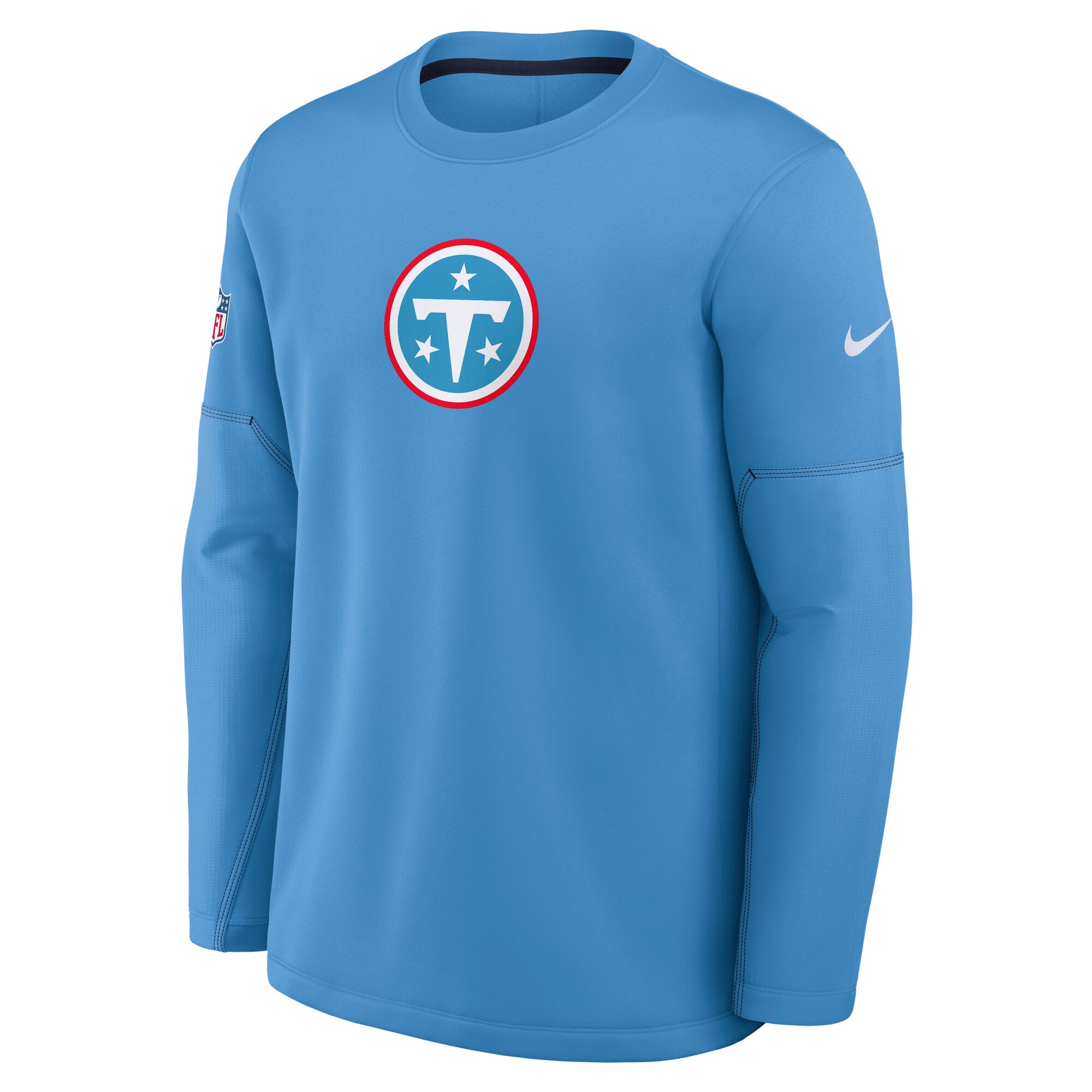 Men's Nike Blue Tennessee Titans Sideline Coaches Team Present Midweight Therma-FIT Sweatshirt