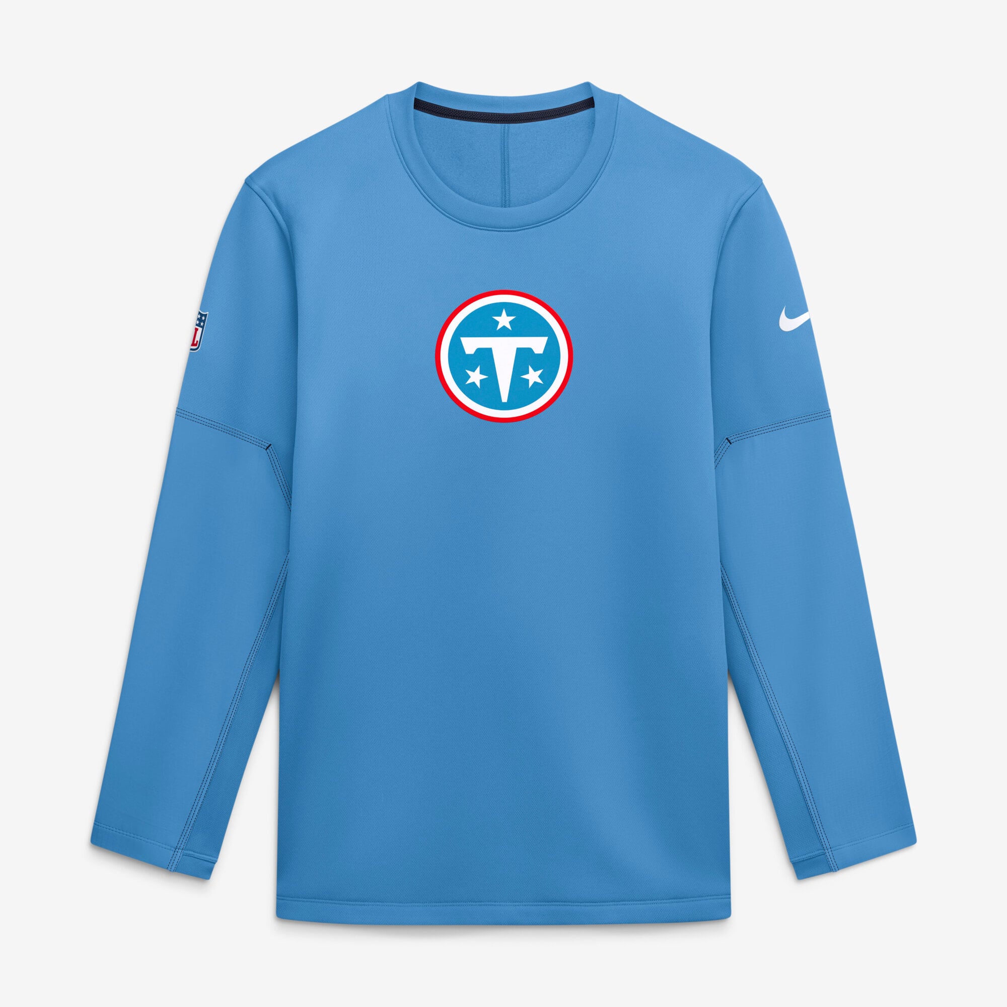 Men's Nike Blue Tennessee Titans Sideline Coaches Team Present Midweight Therma-FIT Sweatshirt