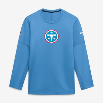 Tennessee Titans Nike Sideline Coaches Team Present Midweight Therma-FIT Sweatshirt - Blue