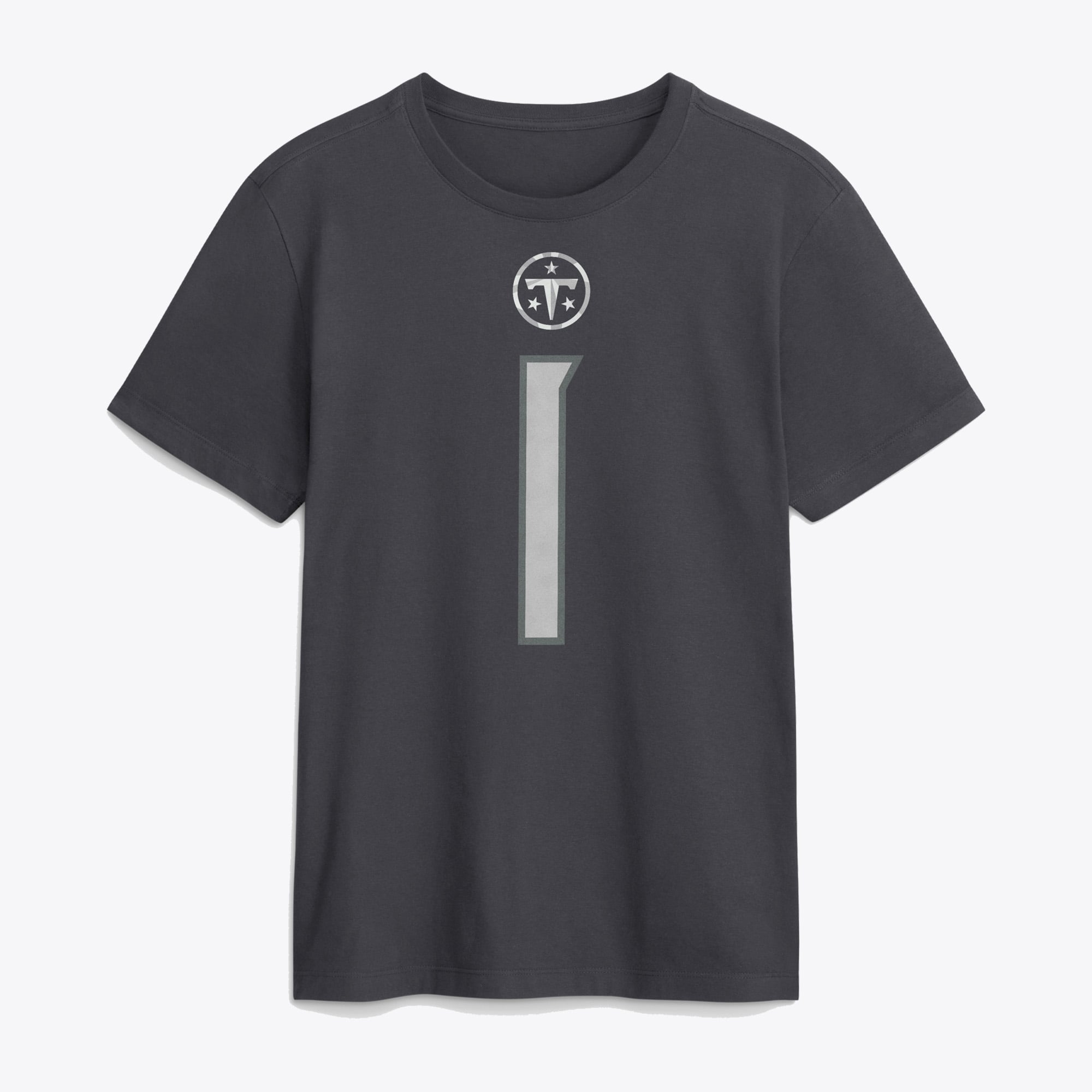 T-shirt Nike Cameron Ward anthracite Tennessee Titans pour homme, avec nom et numéro