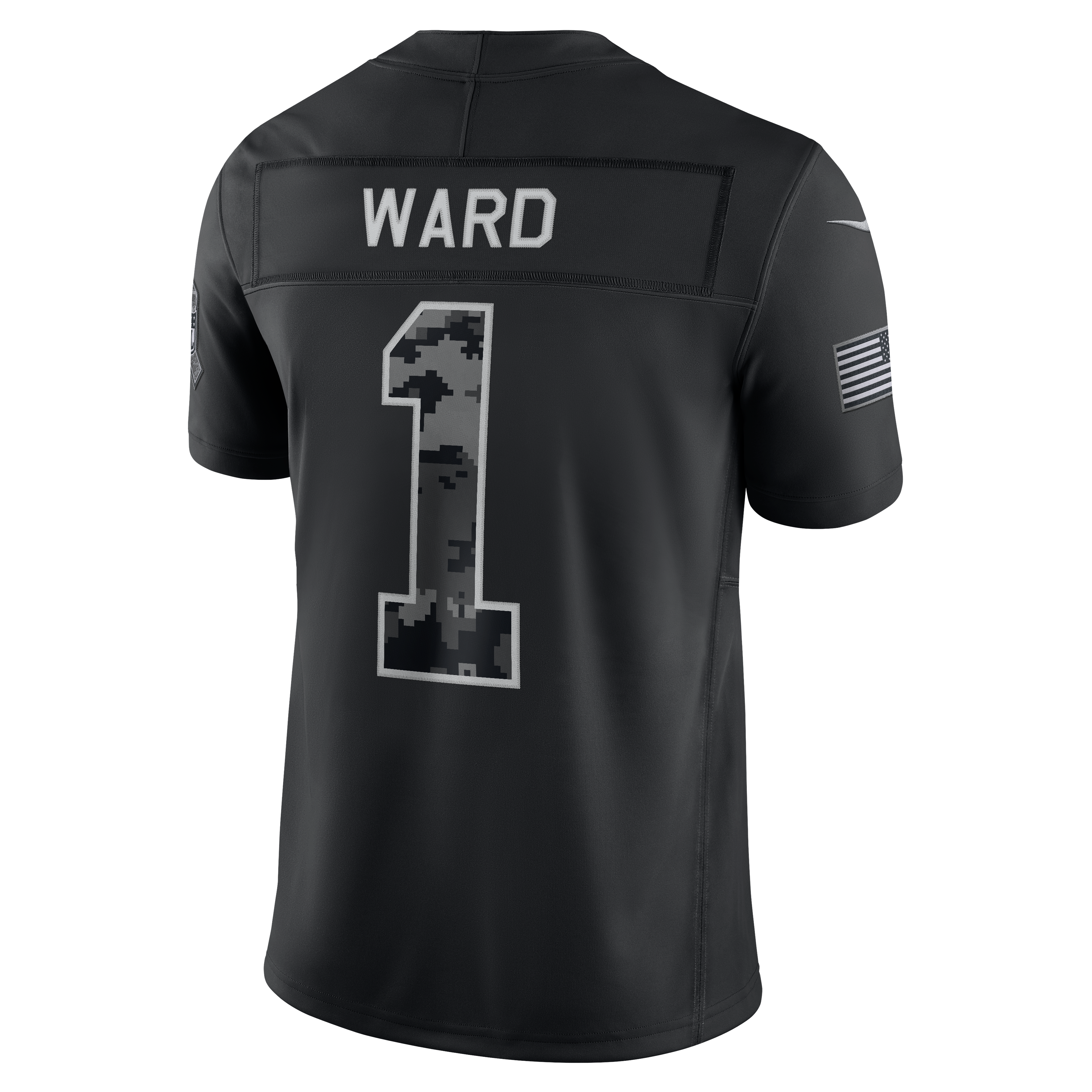 Maillot Nike Cameron Ward noir Tennessee Titans 2026 Salute to Service, édition limitée cousue