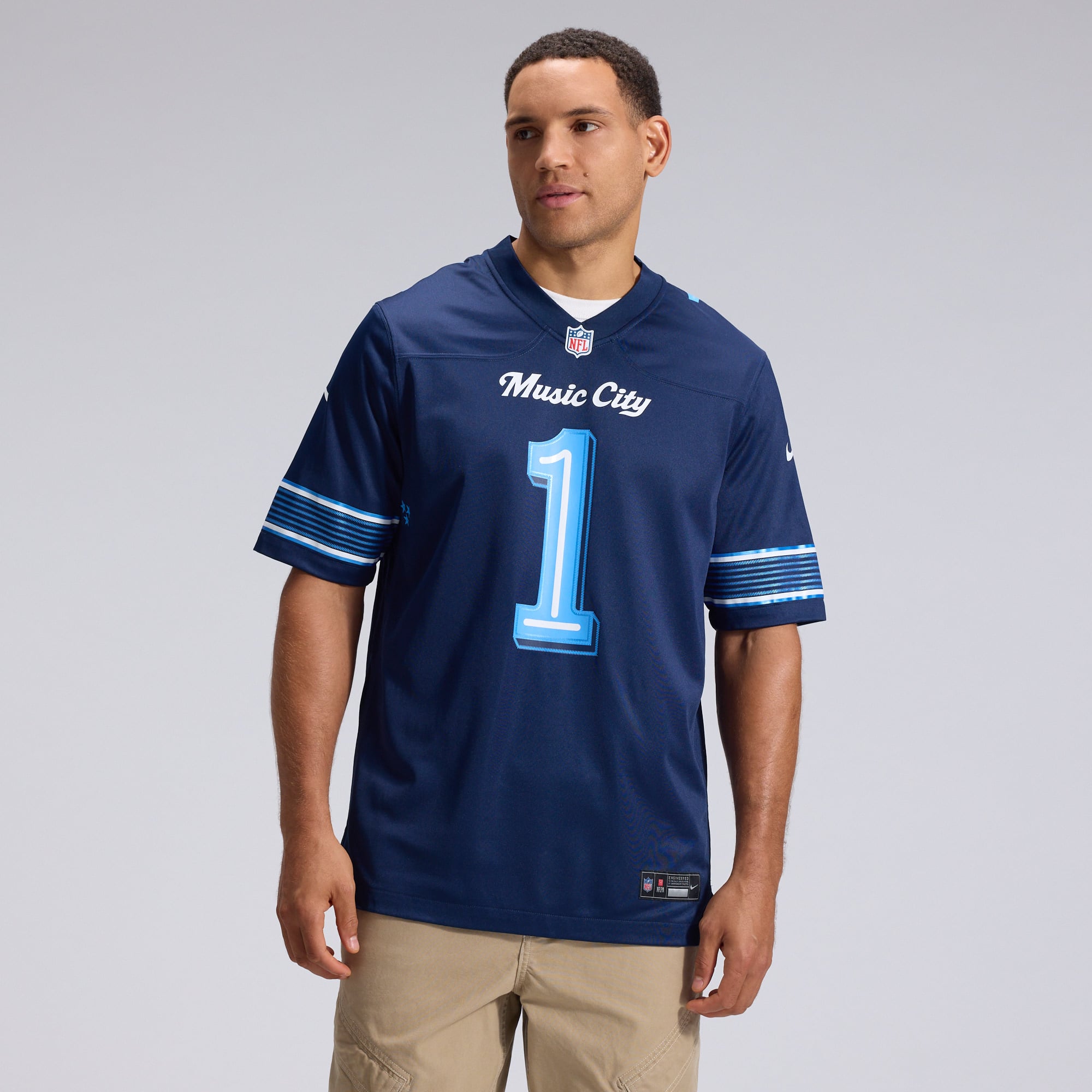 Men's Nike Cameron Ward Navy Tennessee Titans 2026 Rivalries Collection Game Jersey