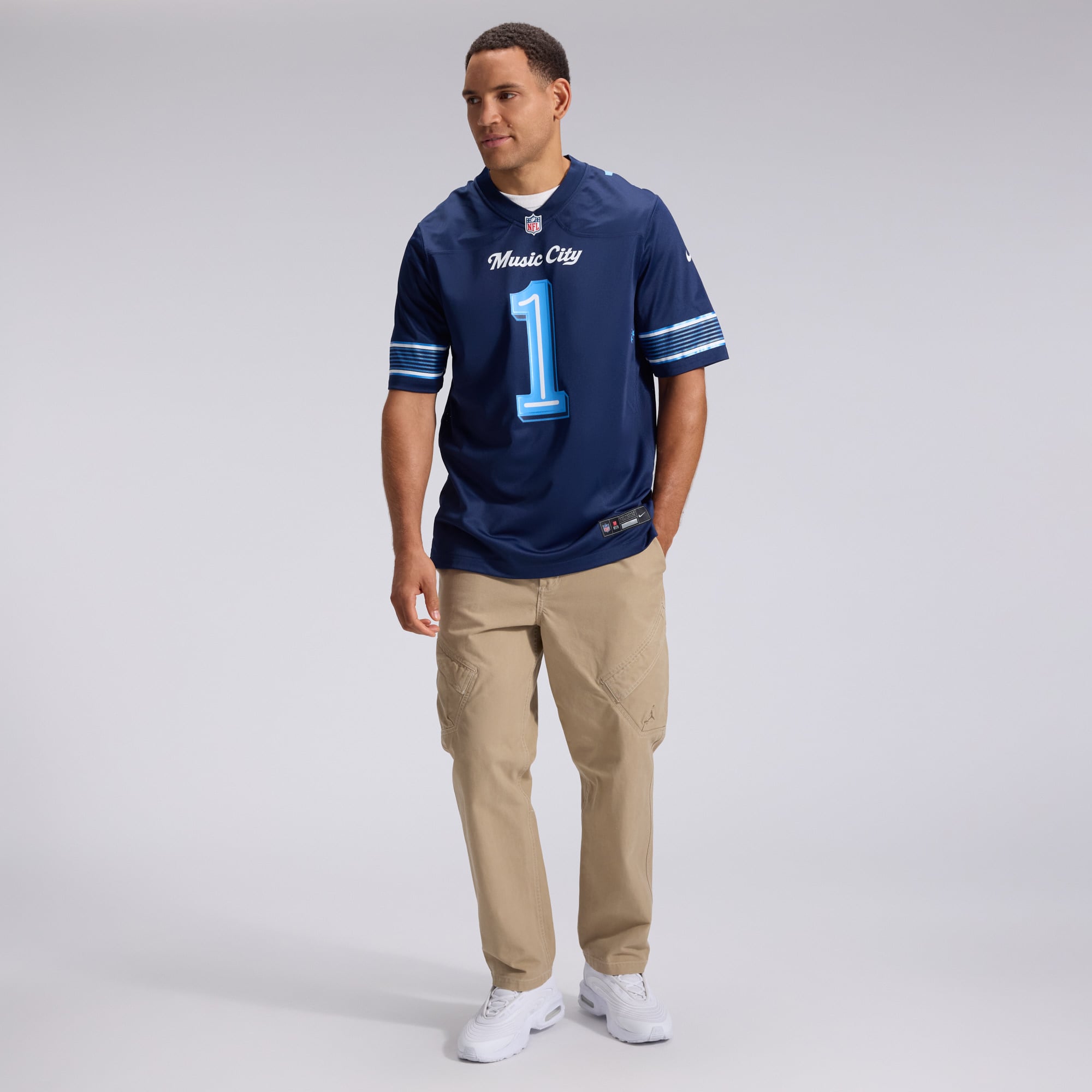 Men's Nike Cameron Ward Navy Tennessee Titans 2026 Rivalries Collection Game Jersey
