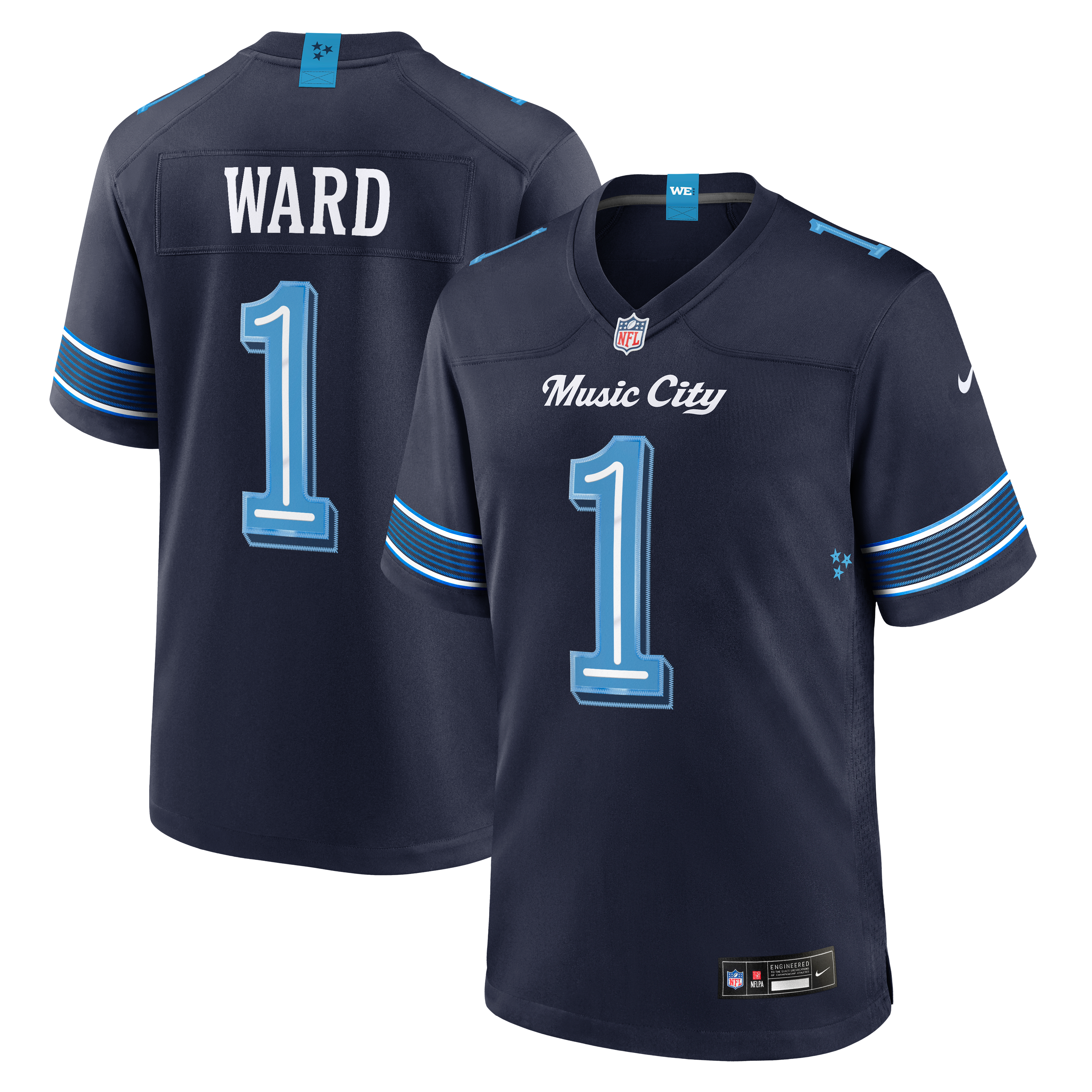 Men's Nike Cameron Ward Navy Tennessee Titans 2026 Rivalries Collection Game Jersey
