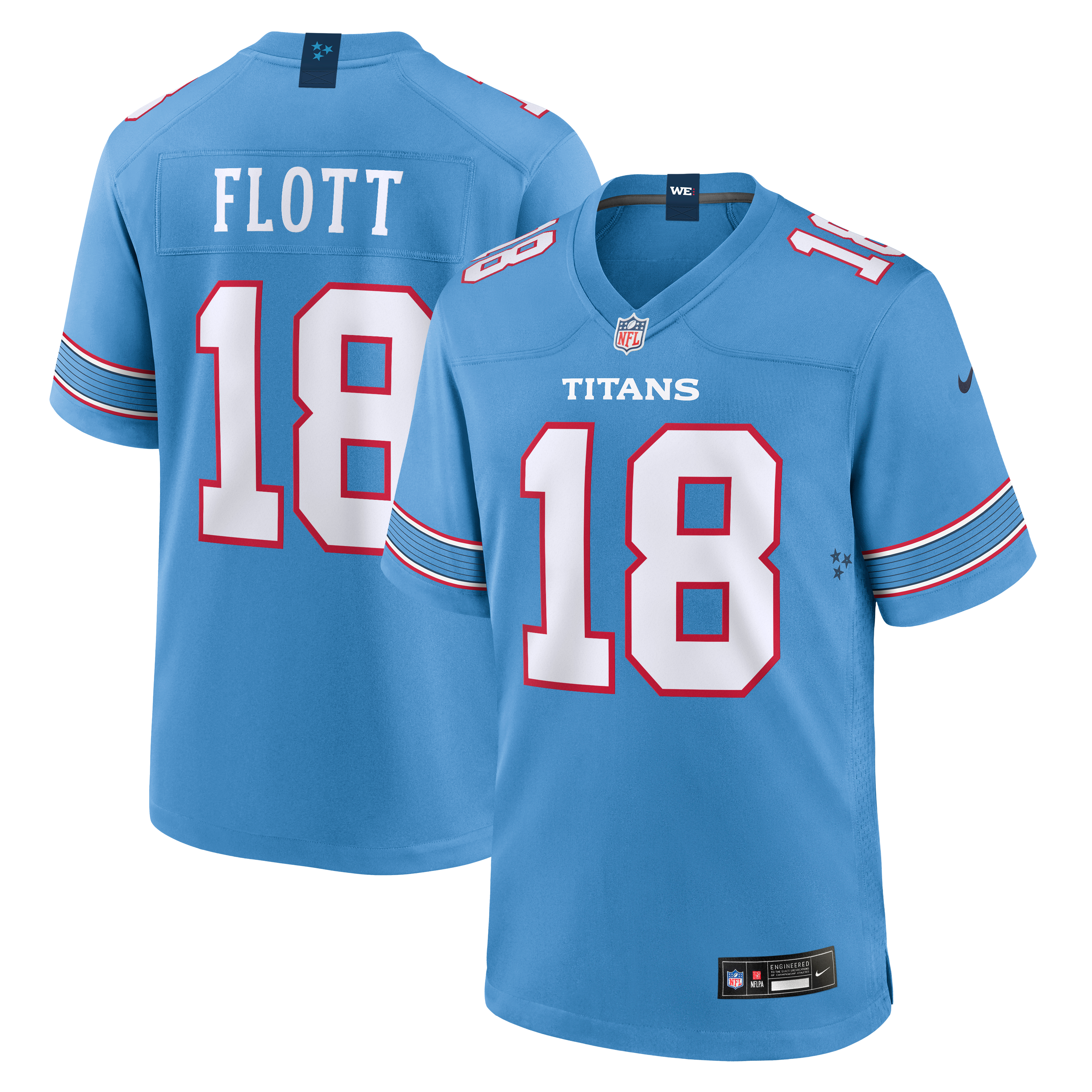 Maillot de match Nike Cordale Flott bleu clair des Tennessee Titans pour homme