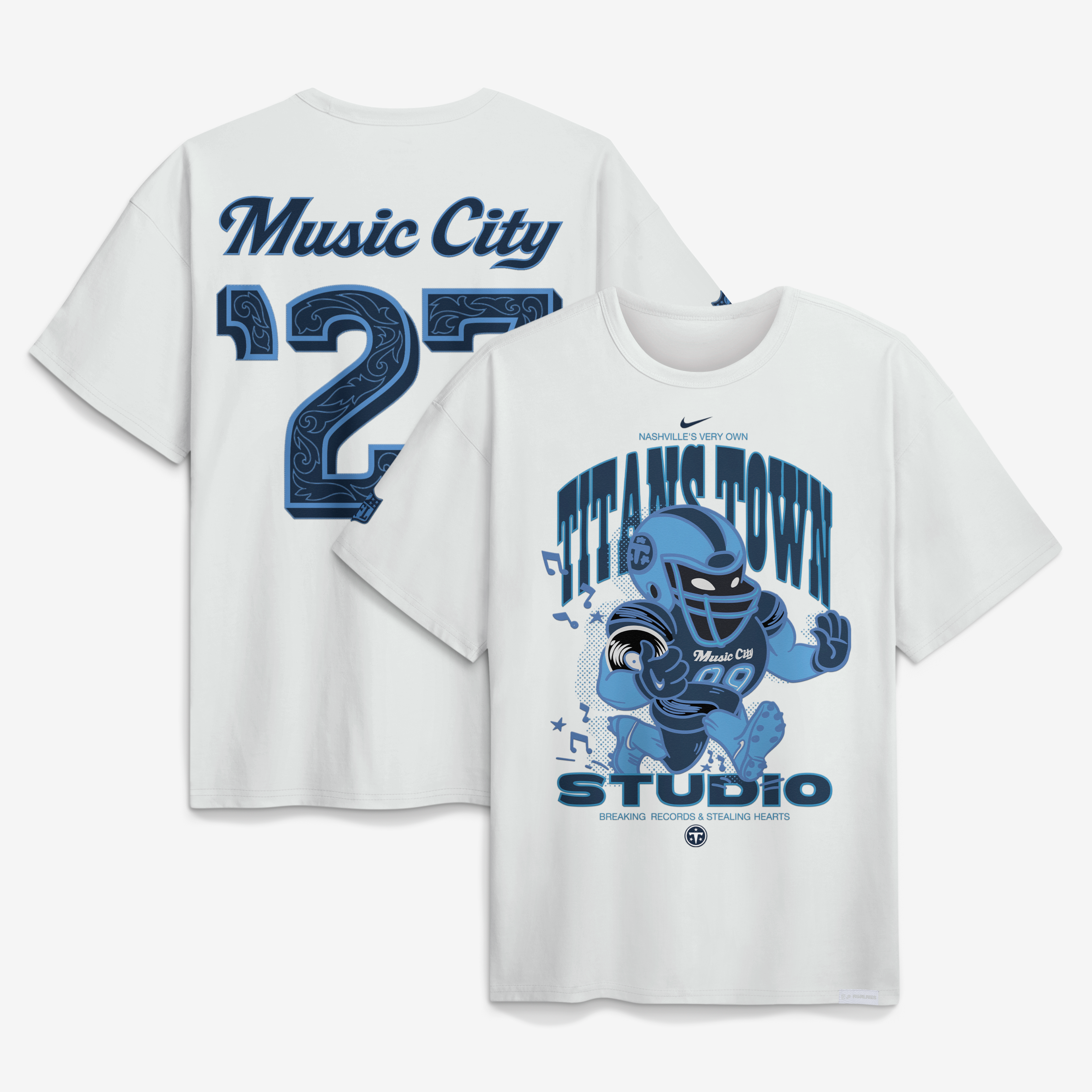 T-shirt Nike Max90 crème pour homme, collection Tennessee Titans 2026 Rivalries