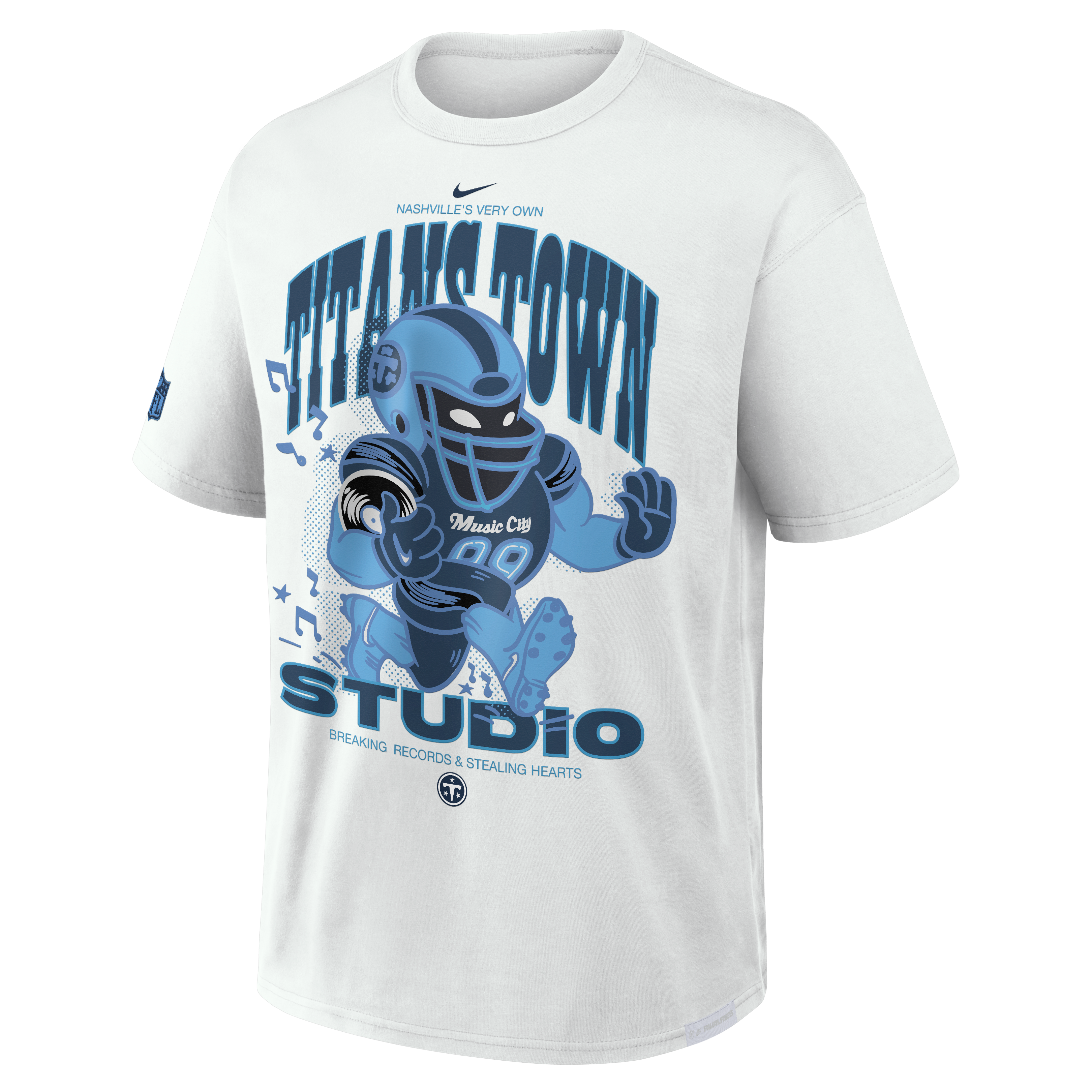 T-shirt Nike Max90 crème pour homme, collection Tennessee Titans 2026 Rivalries