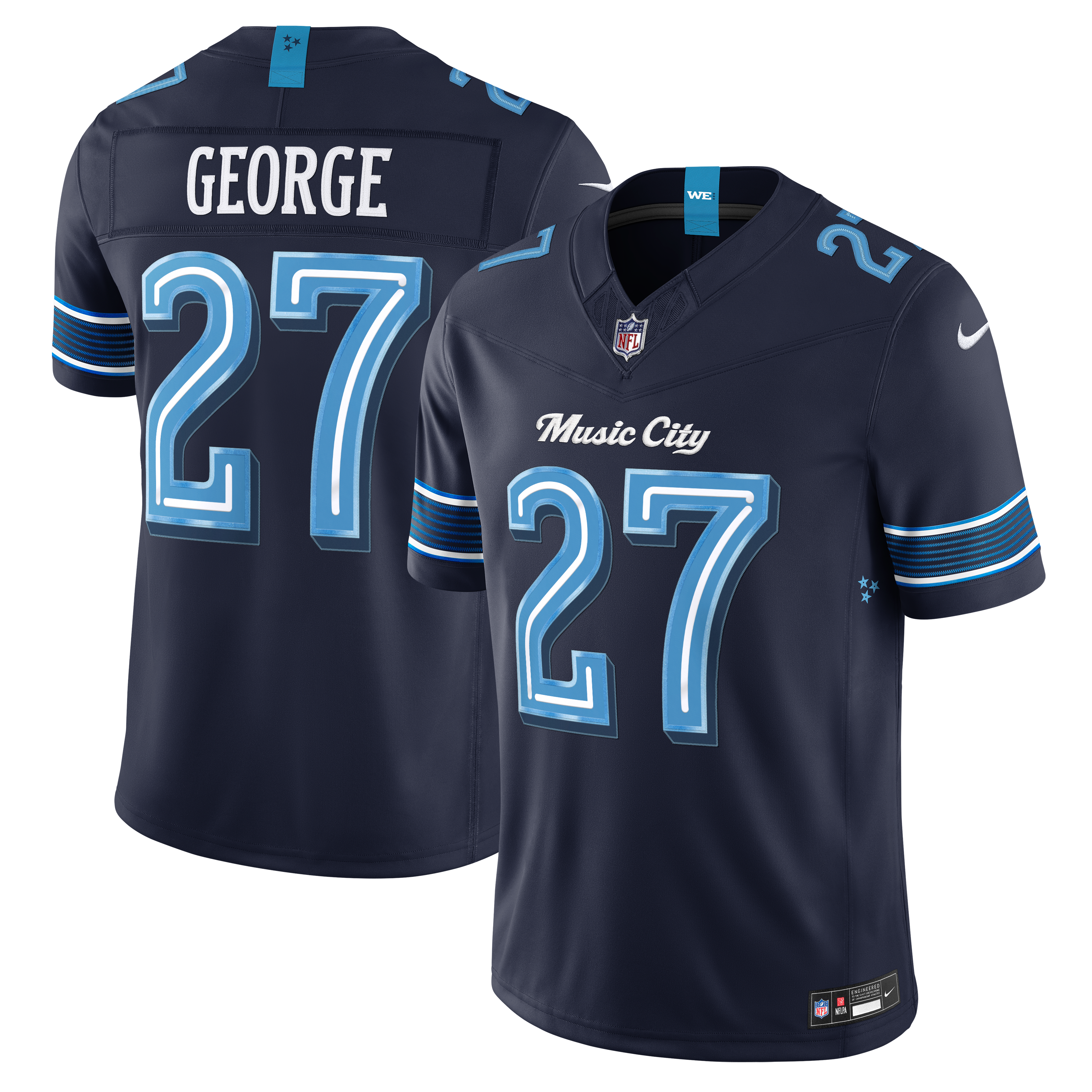 Men's Nike Eddie George Navy Tennessee Titans 2026 Rivalries Collection Stitched Limited Jersey