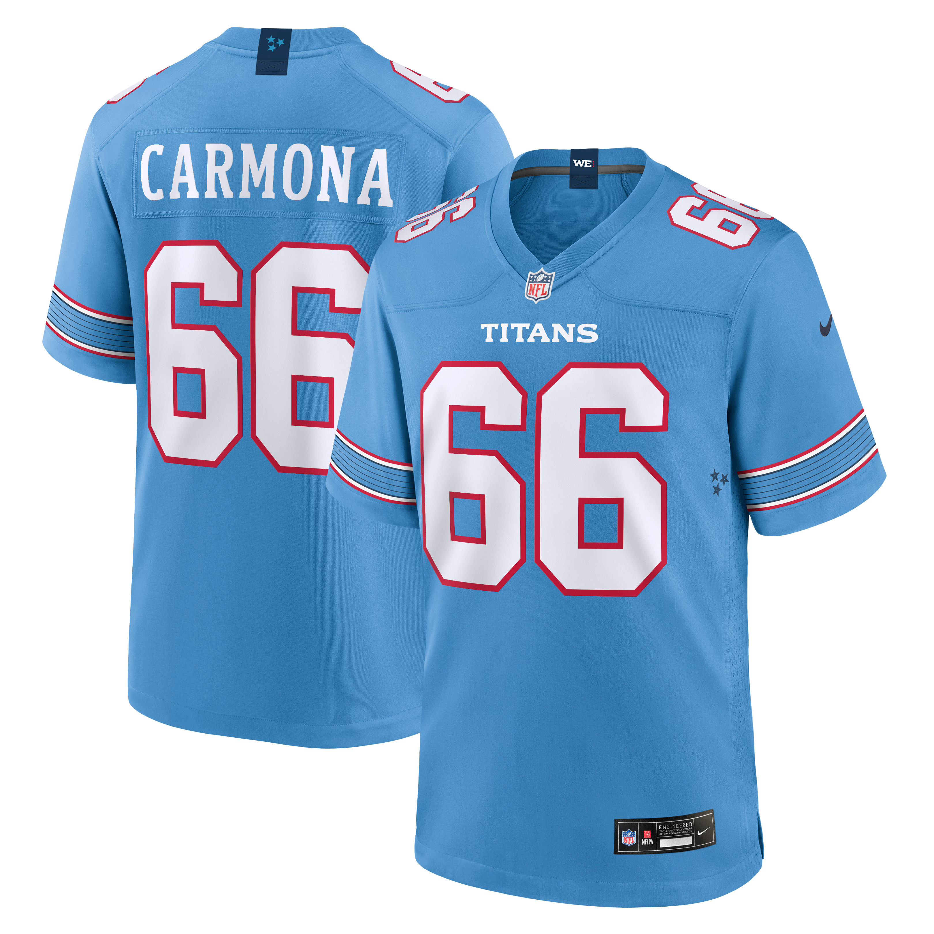 Men's Nike Fernando Carmona Light Blue Tennessee Titans Team Game Jersey