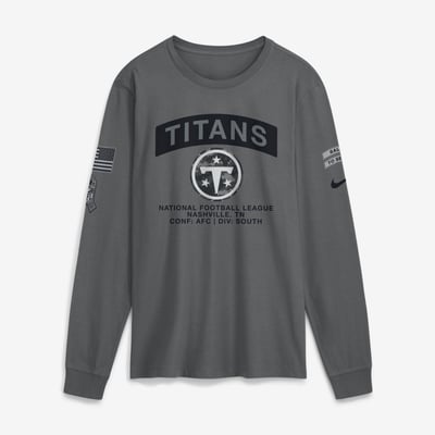  Tennessee Titans Nike 2026 Salute to Service Long Sleeve T-Shirt - Gray