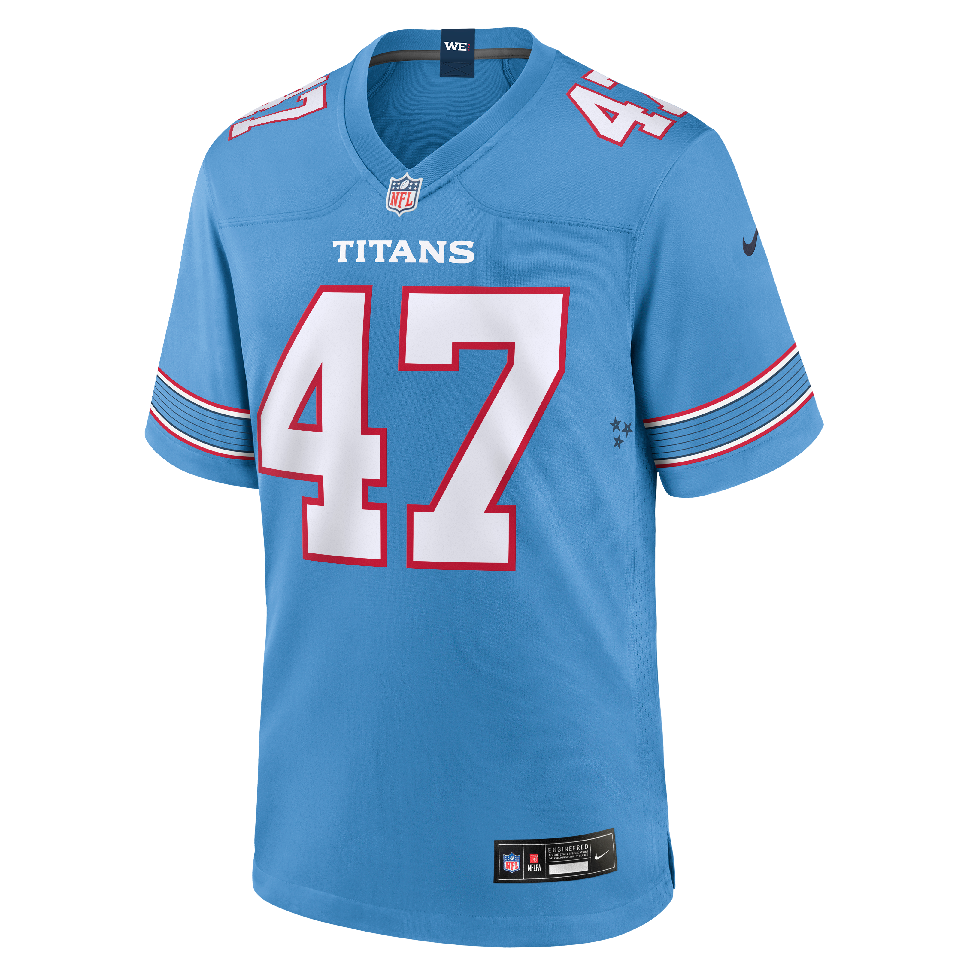 Men's Nike Jalen McMurray Light Blue Tennessee Titans Team Game Jersey