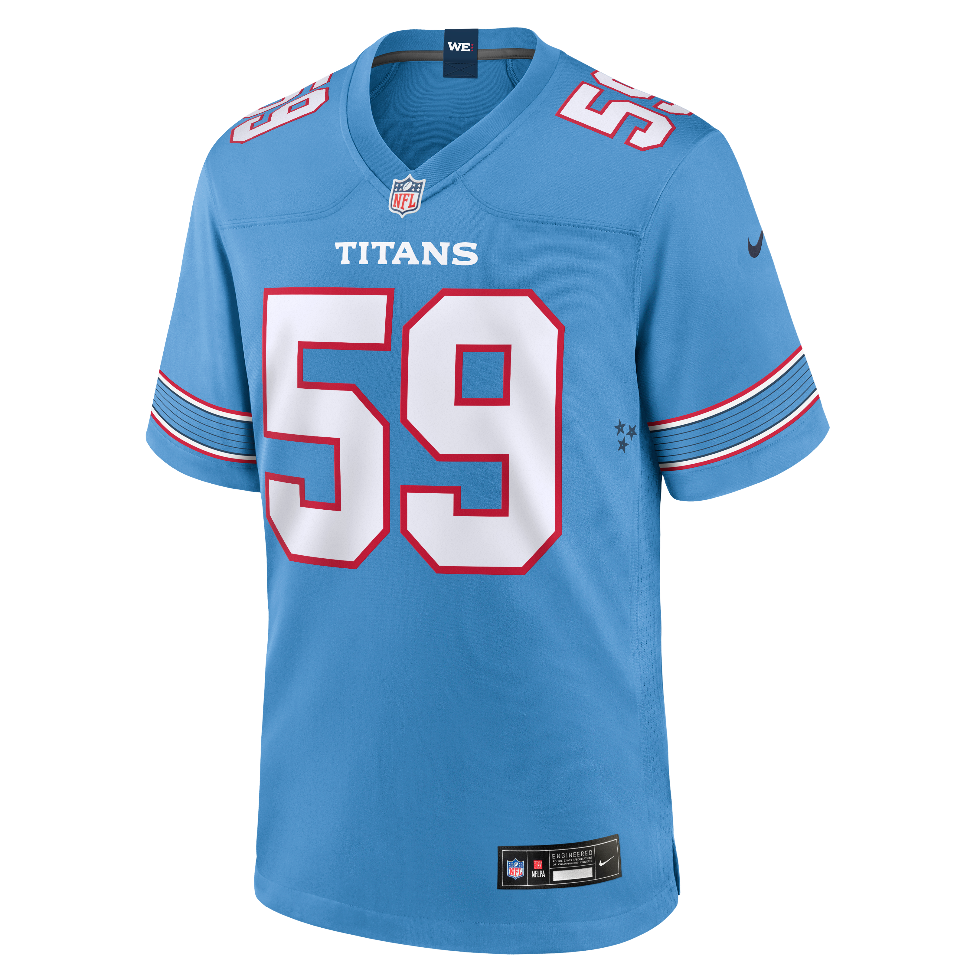 Men's Nike James Hudson Light Blue Tennessee Titans Team Game Jersey