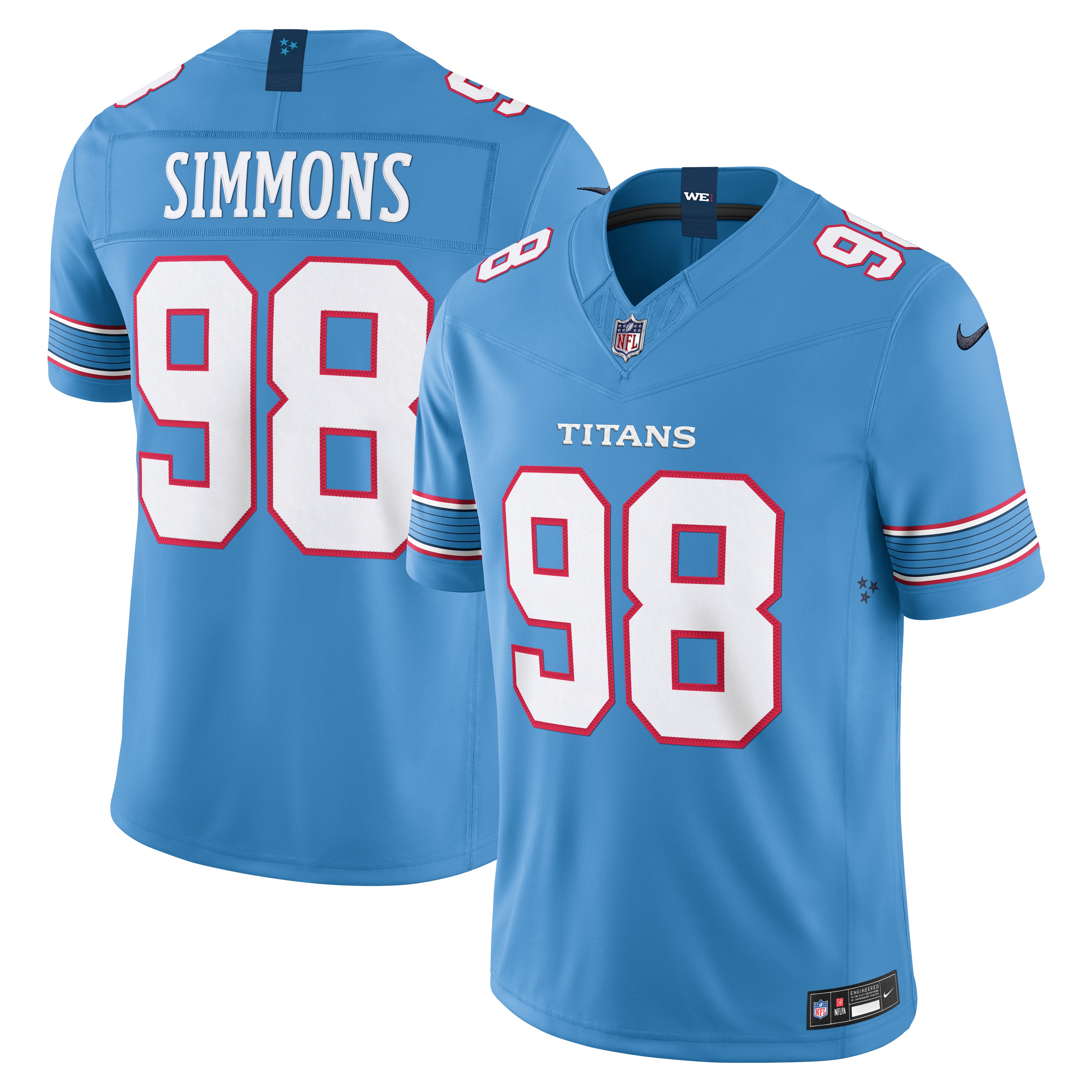 Maillot Nike Jeffery Simmons blanc Tennessee Titans Vapor F.U.S.E. édition limitée cousue