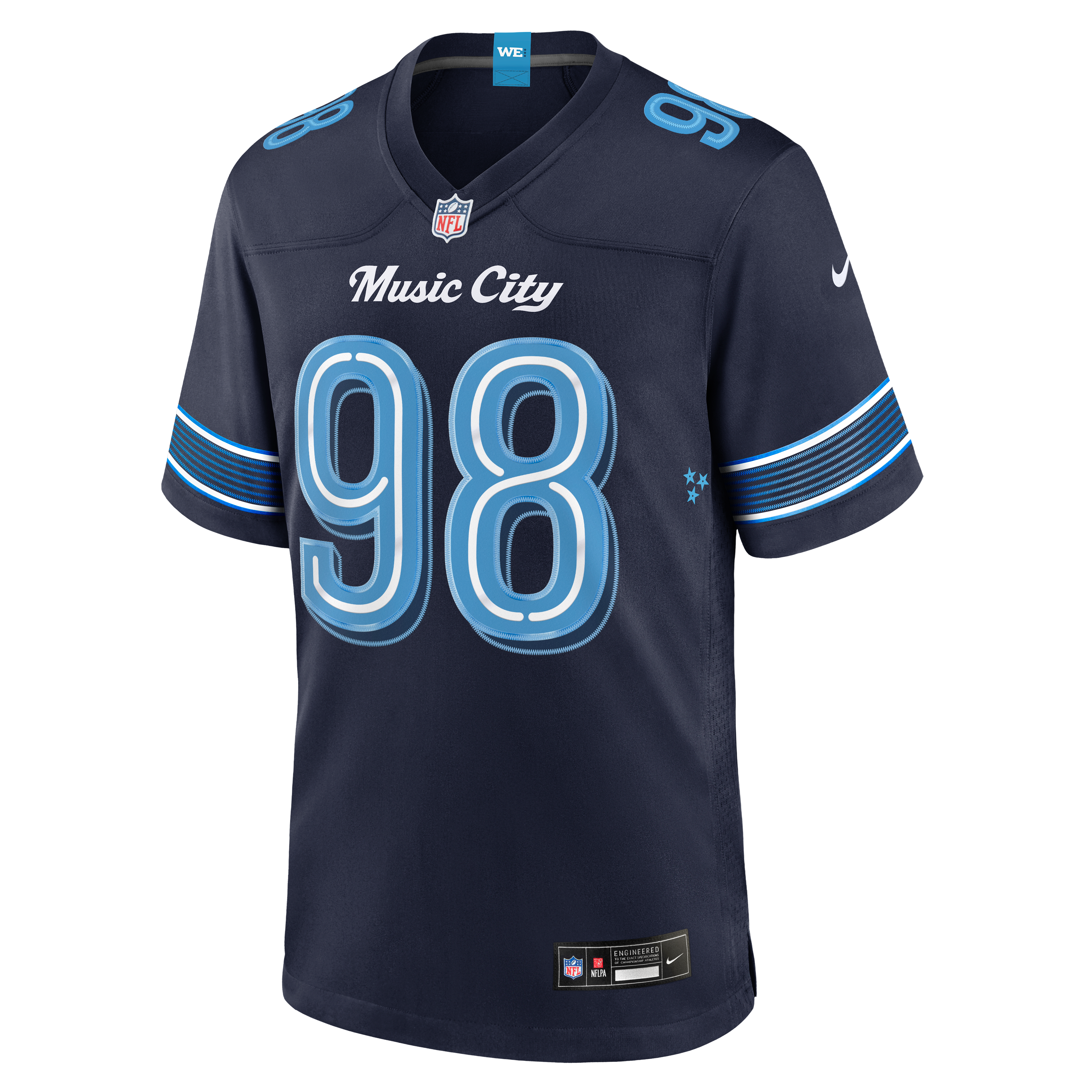 Maillot de match Nike Jeffery Simmons bleu marine Tennessee Titans Collection Rivalités 2026 pour homme