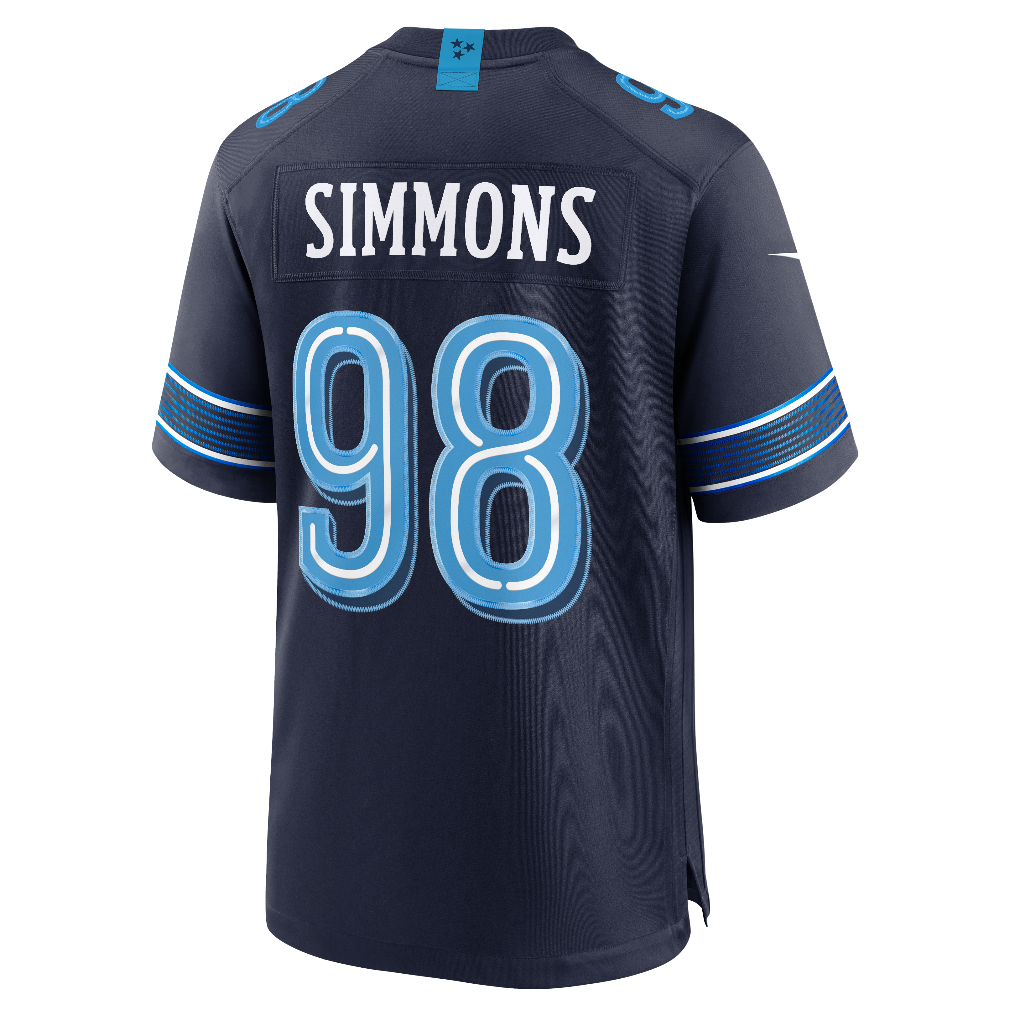 Maillot de match Nike Jeffery Simmons bleu marine Tennessee Titans Collection Rivalités 2026 pour homme