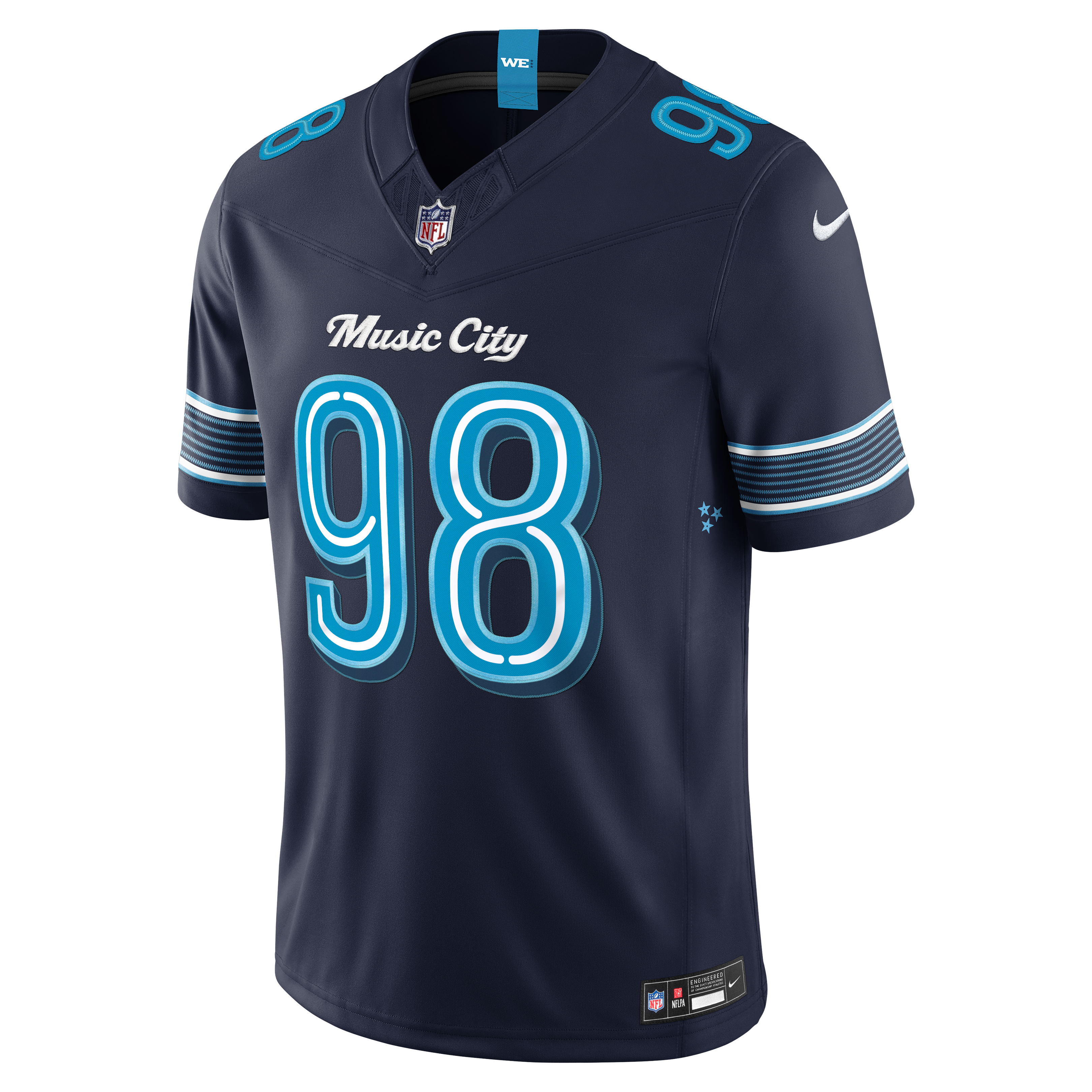 Men's Nike Jeffery Simmons Navy Tennessee Titans 2026 Rivalries Collection Stitched Limited Jersey