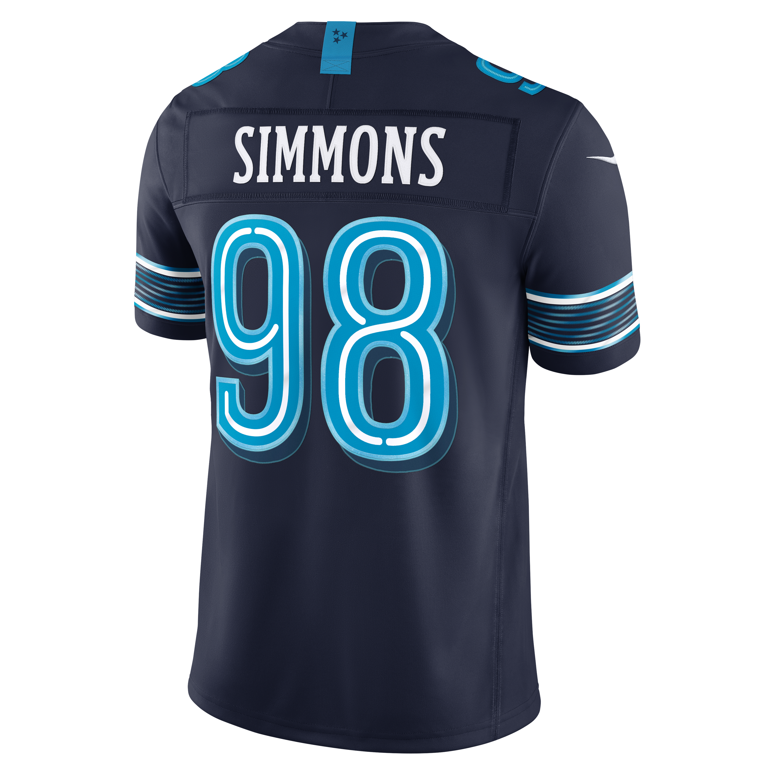 Men's Nike Jeffery Simmons Navy Tennessee Titans 2026 Rivalries Collection Stitched Limited Jersey