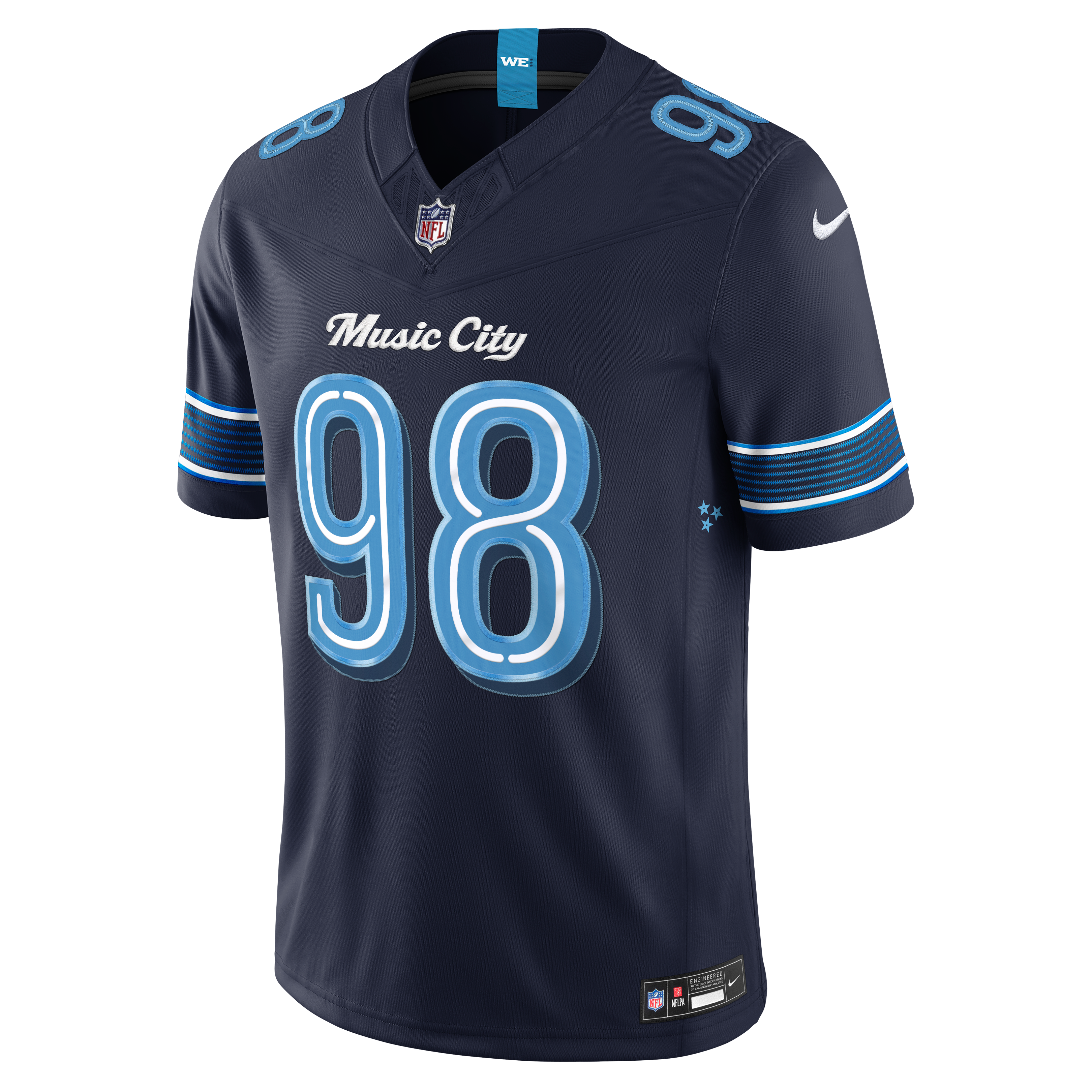 Men's Nike Jeffery Simmons Navy Tennessee Titans 2026 Rivalries Collection Stitched Limited Jersey