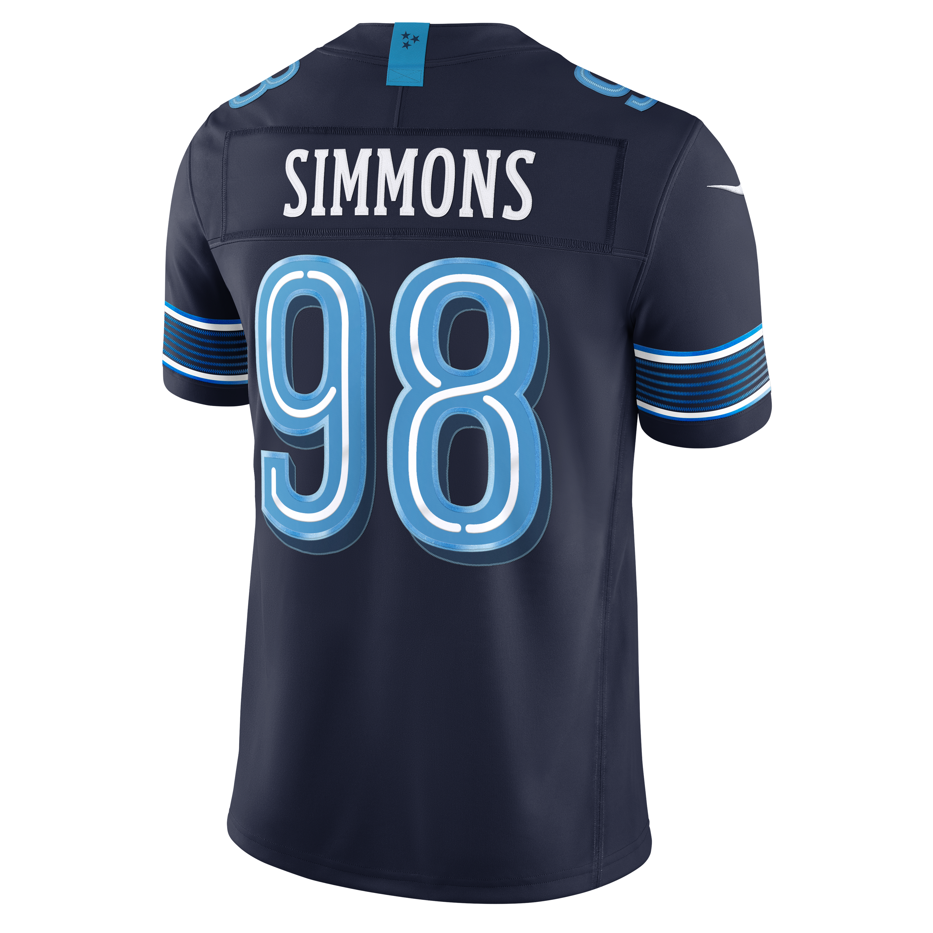 Men's Nike Jeffery Simmons Navy Tennessee Titans 2026 Rivalries Collection Stitched Limited Jersey