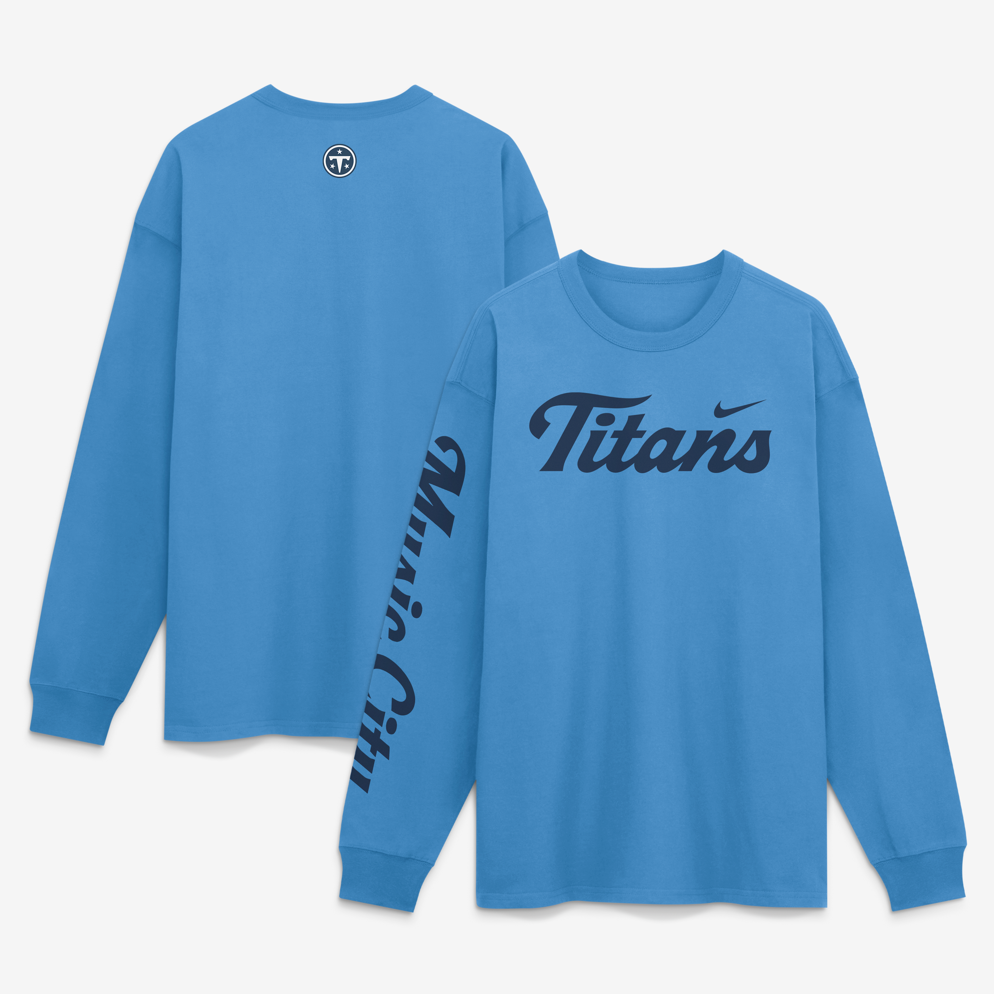 Men's Nike  Light Blue Tennessee Titans 2026 Rivalries Collection Max90 Long Sleeve T-Shirt