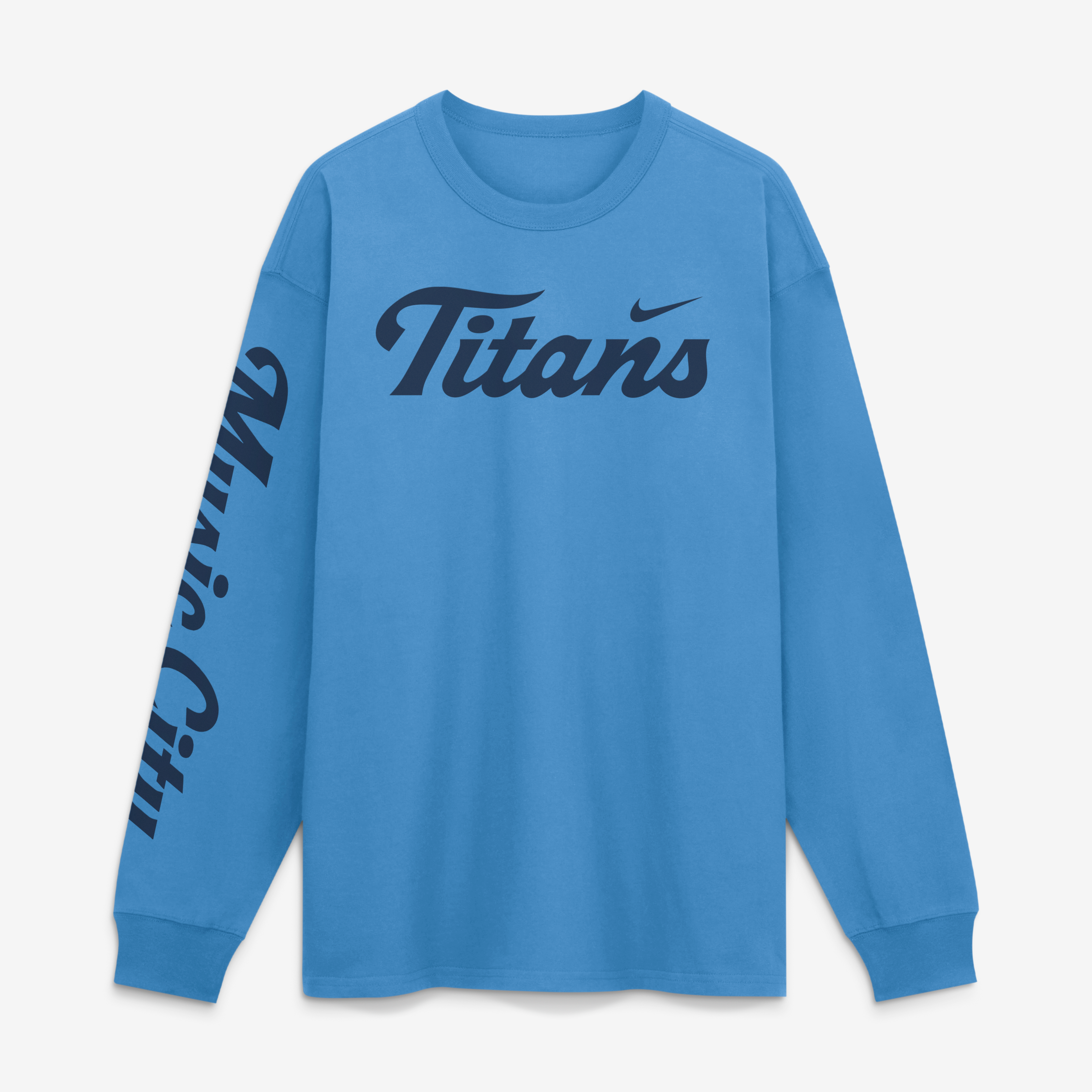 Men's Nike  Light Blue Tennessee Titans 2026 Rivalries Collection Max90 Long Sleeve T-Shirt