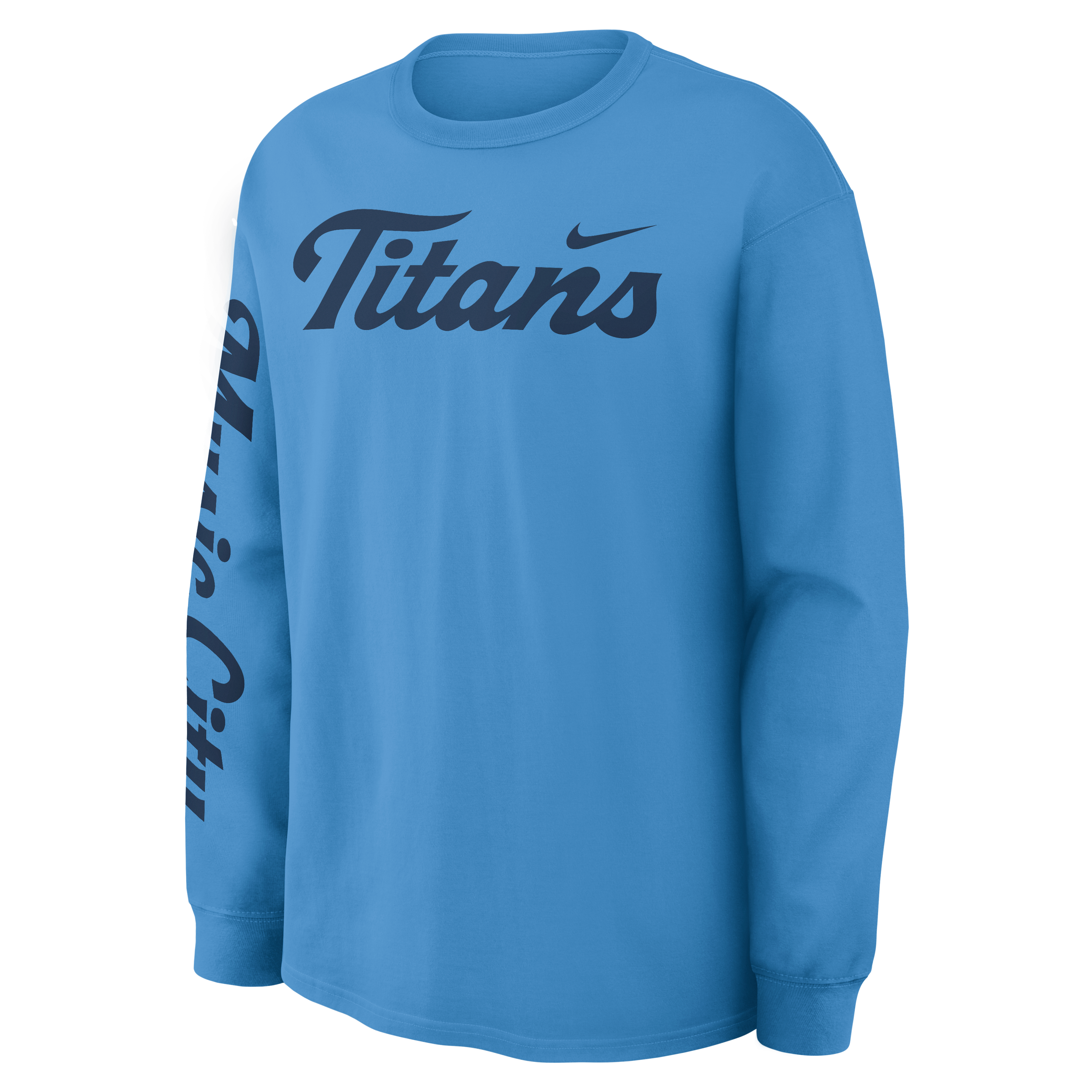 Men's Nike  Light Blue Tennessee Titans 2026 Rivalries Collection Max90 Long Sleeve T-Shirt