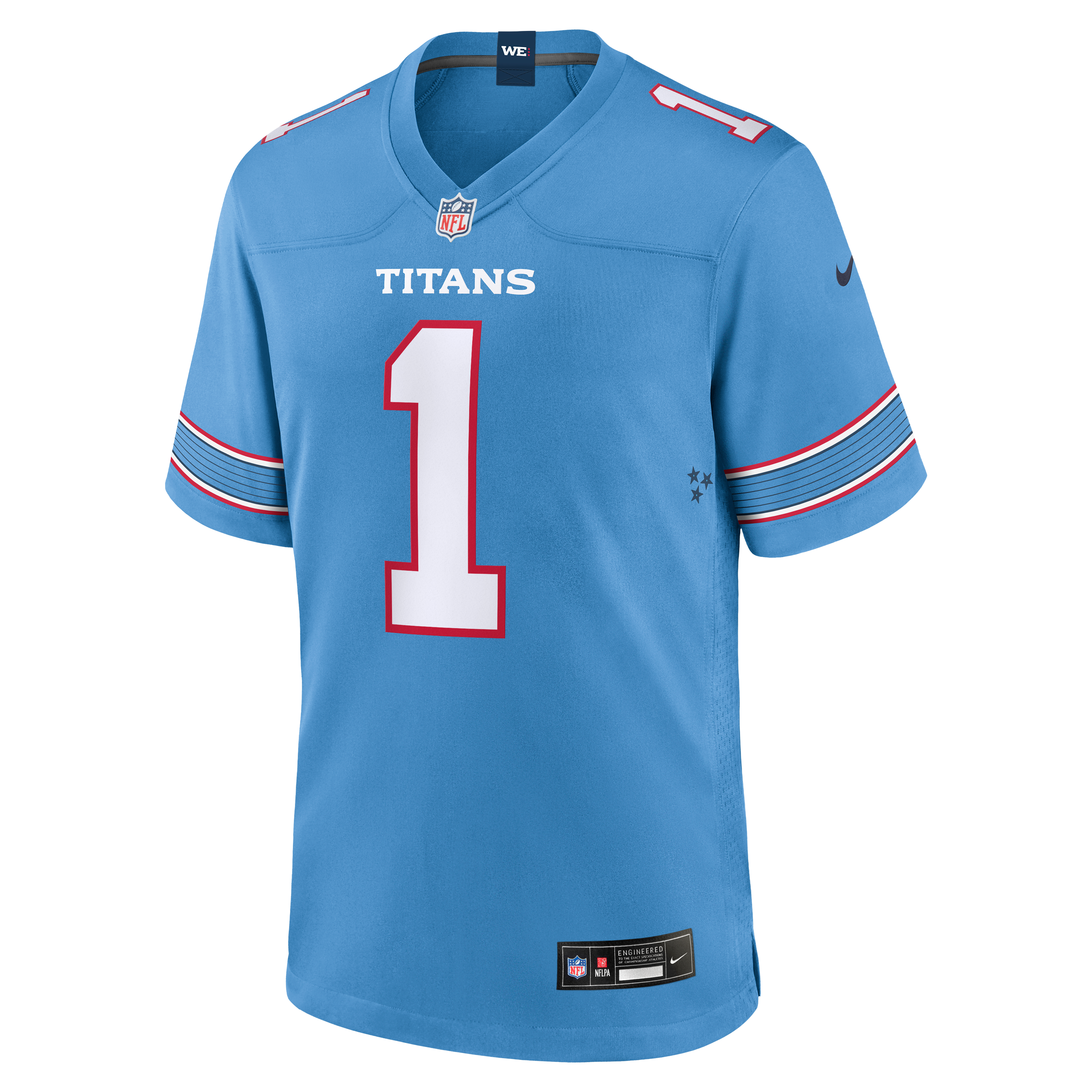Men's Nike Light Blue Tennessee Titans Carnell Tate Team Game Jersey