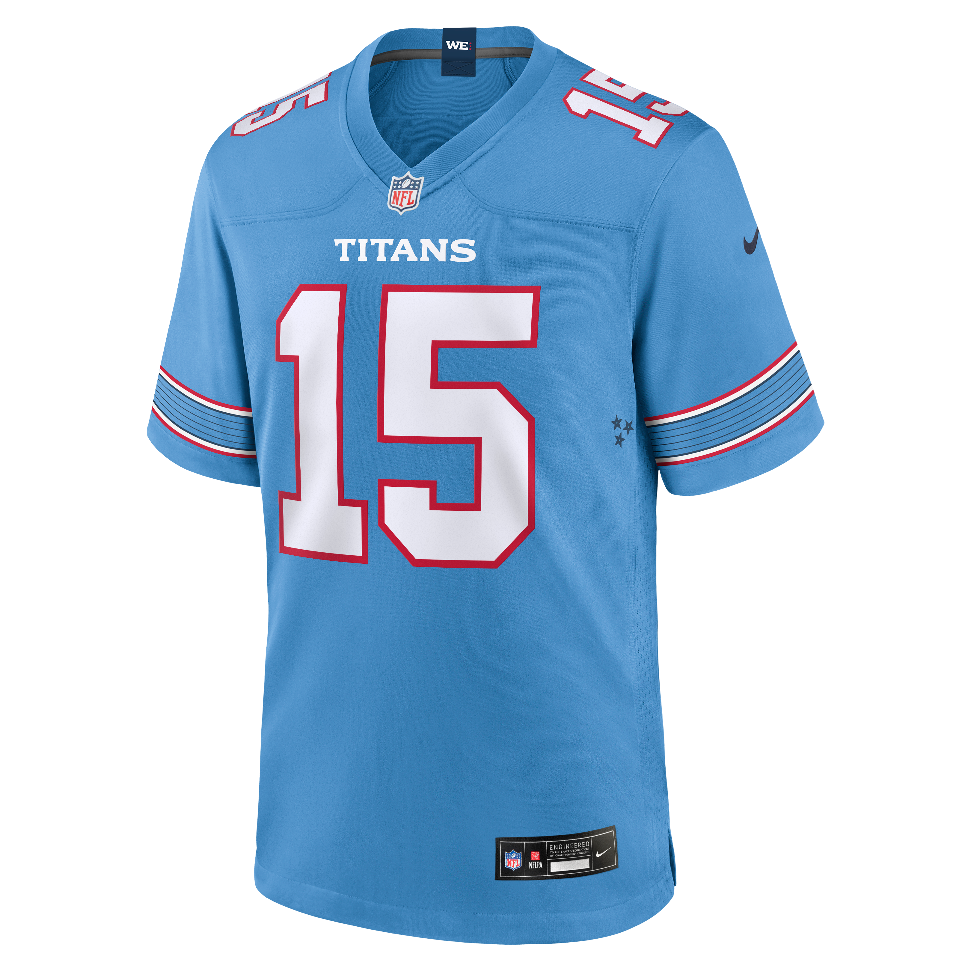 Men's Nike Light Blue Tennessee Titans Keldric Faulk Team Game Jersey
