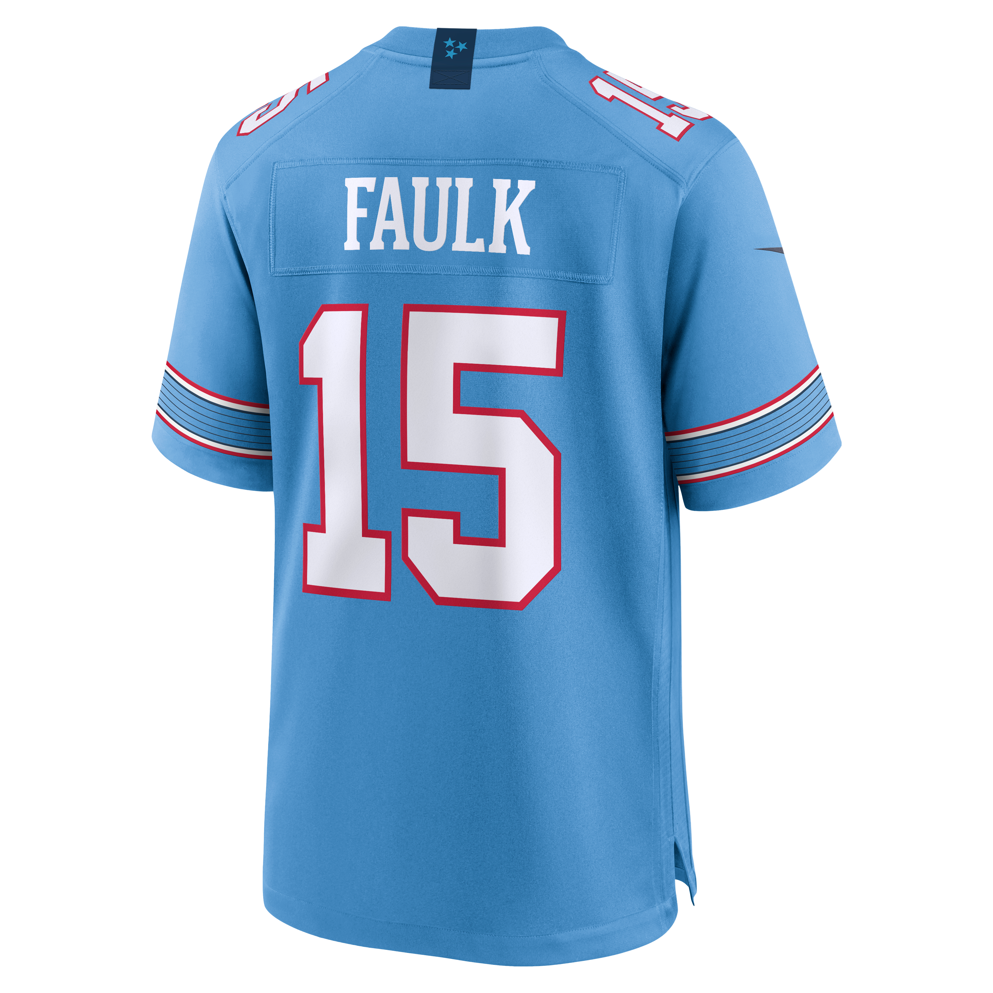 Men's Nike Light Blue Tennessee Titans Keldric Faulk Team Game Jersey