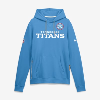 Tennessee Titans Nike Sideline Standard Issue Top Prospect Dri-FIT Hoodie - Light Blue