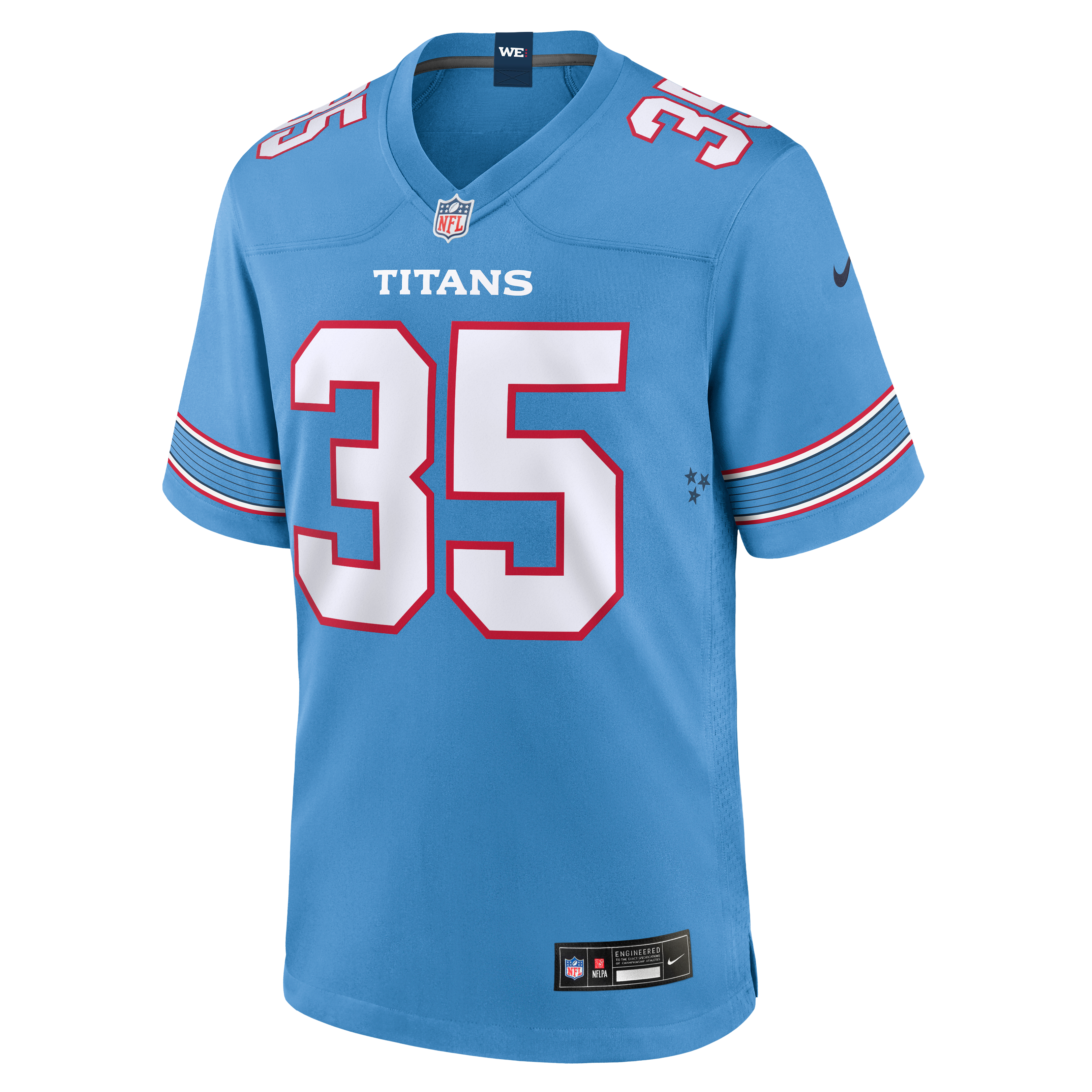 Maillot de match Nike Michael Carter bleu clair des Titans du Tennessee pour homme