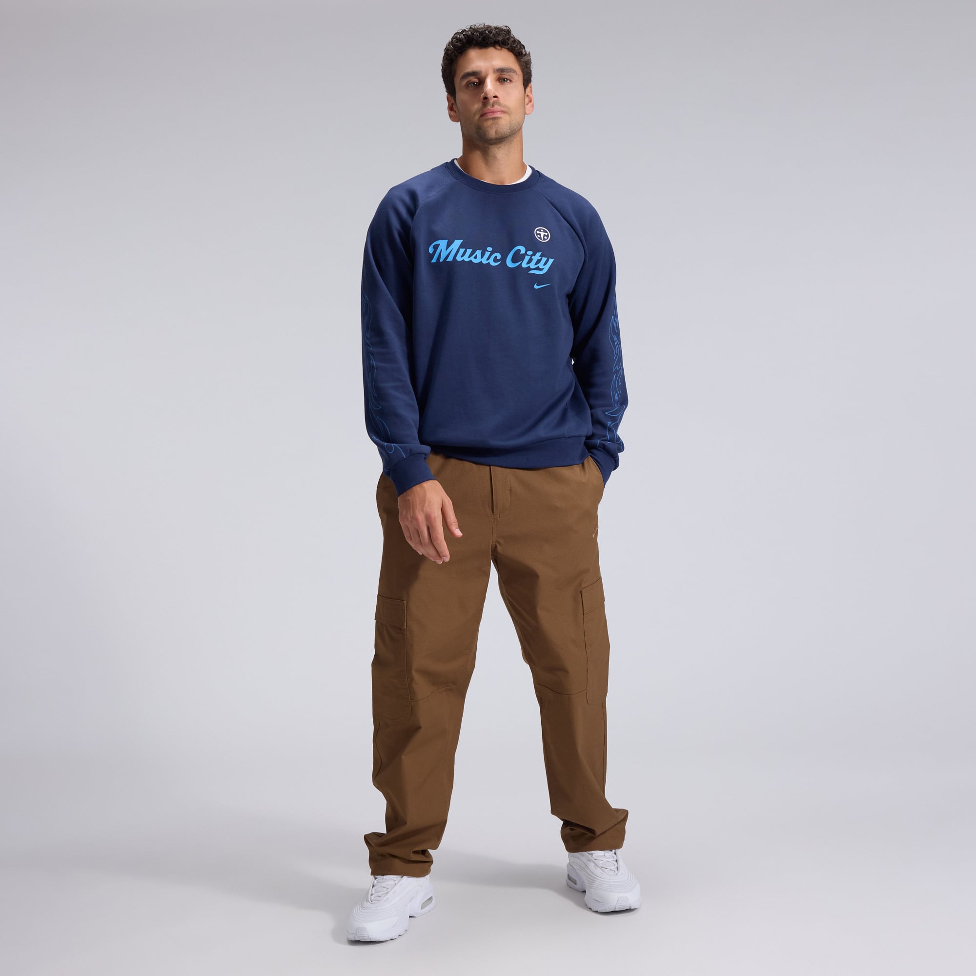 Men's Nike  Navy Tennessee Titans 2026 Rivalries Collection Dri-FIT Crew Sweatshirt