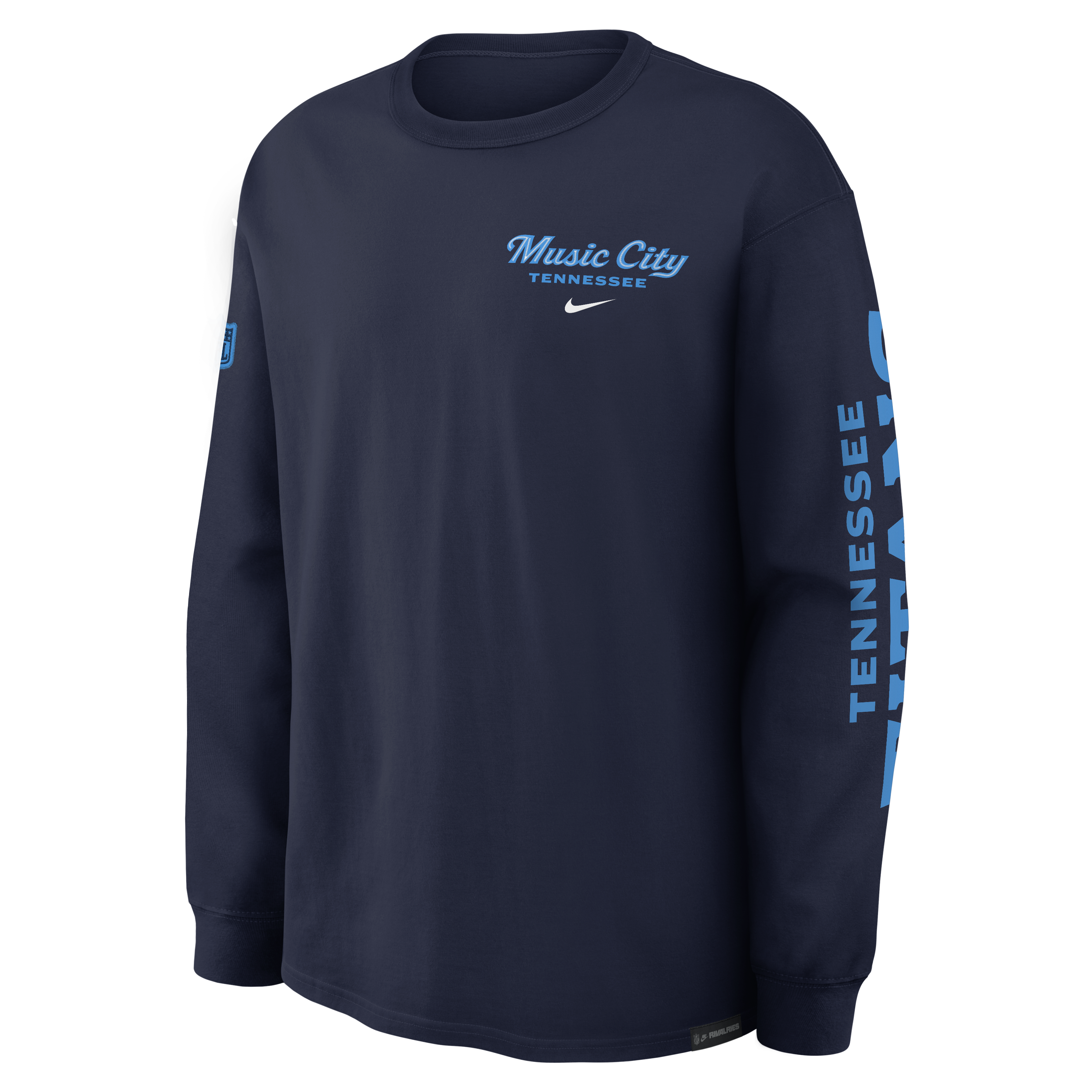 T-shirt à manches longues Nike Max90 pour homme, bleu marine, collection Tennessee Titans 2026 Rivalries