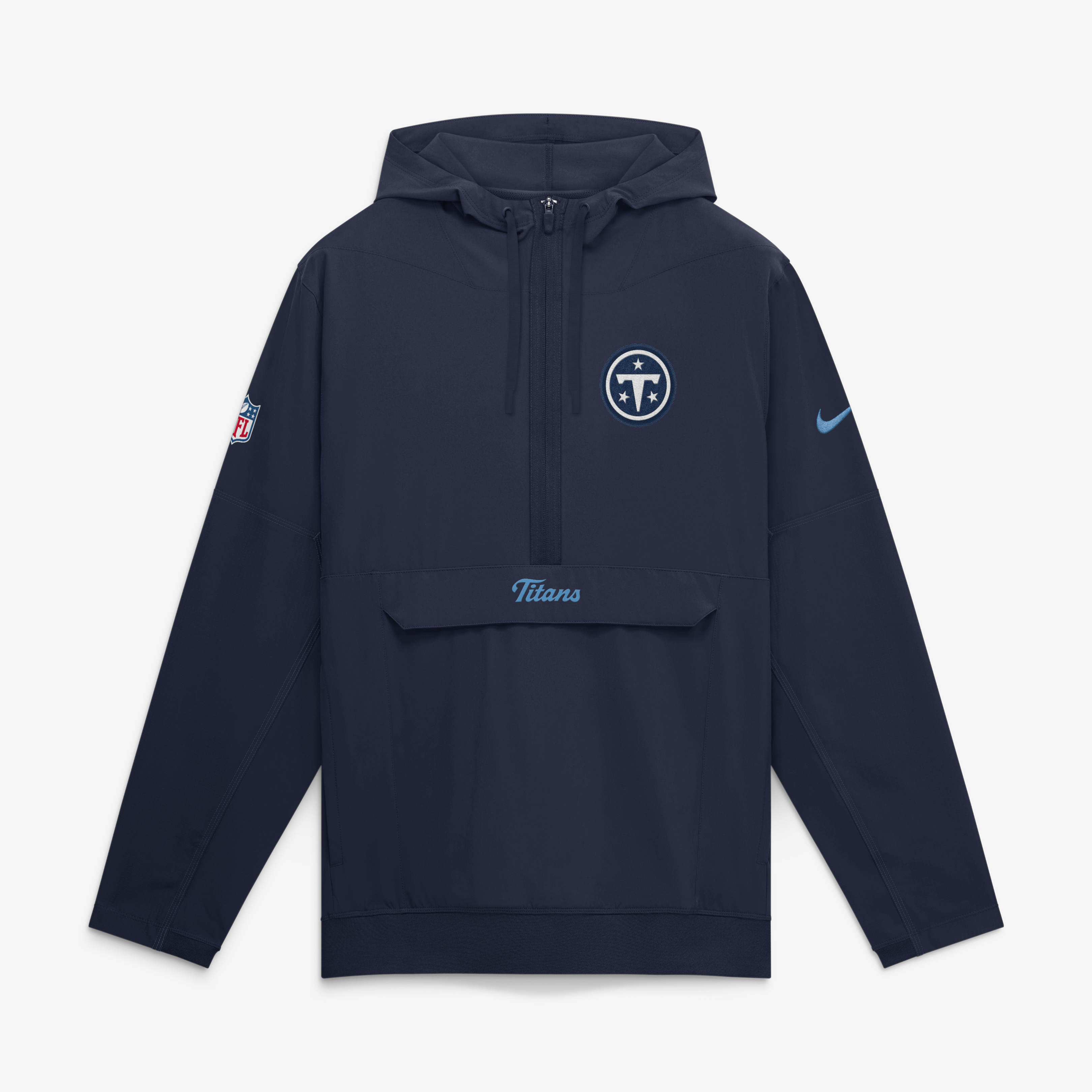Men's Nike  Navy Tennessee Titans 2026 Rivalries Collection Sideline Anorak Half-Zip Jacket