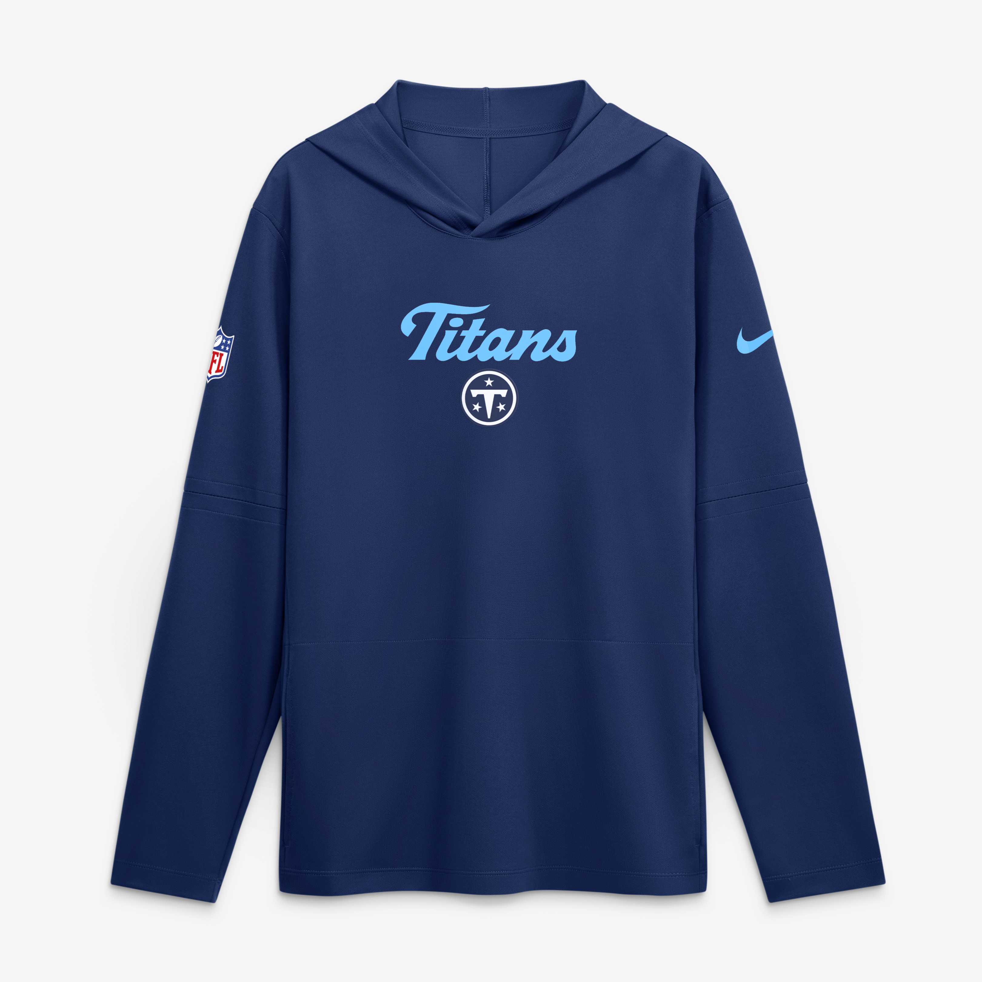 Men's Nike  Navy Tennessee Titans 2026 Rivalries Collection Sideline Lightweight Hooded Long Sleeve Top