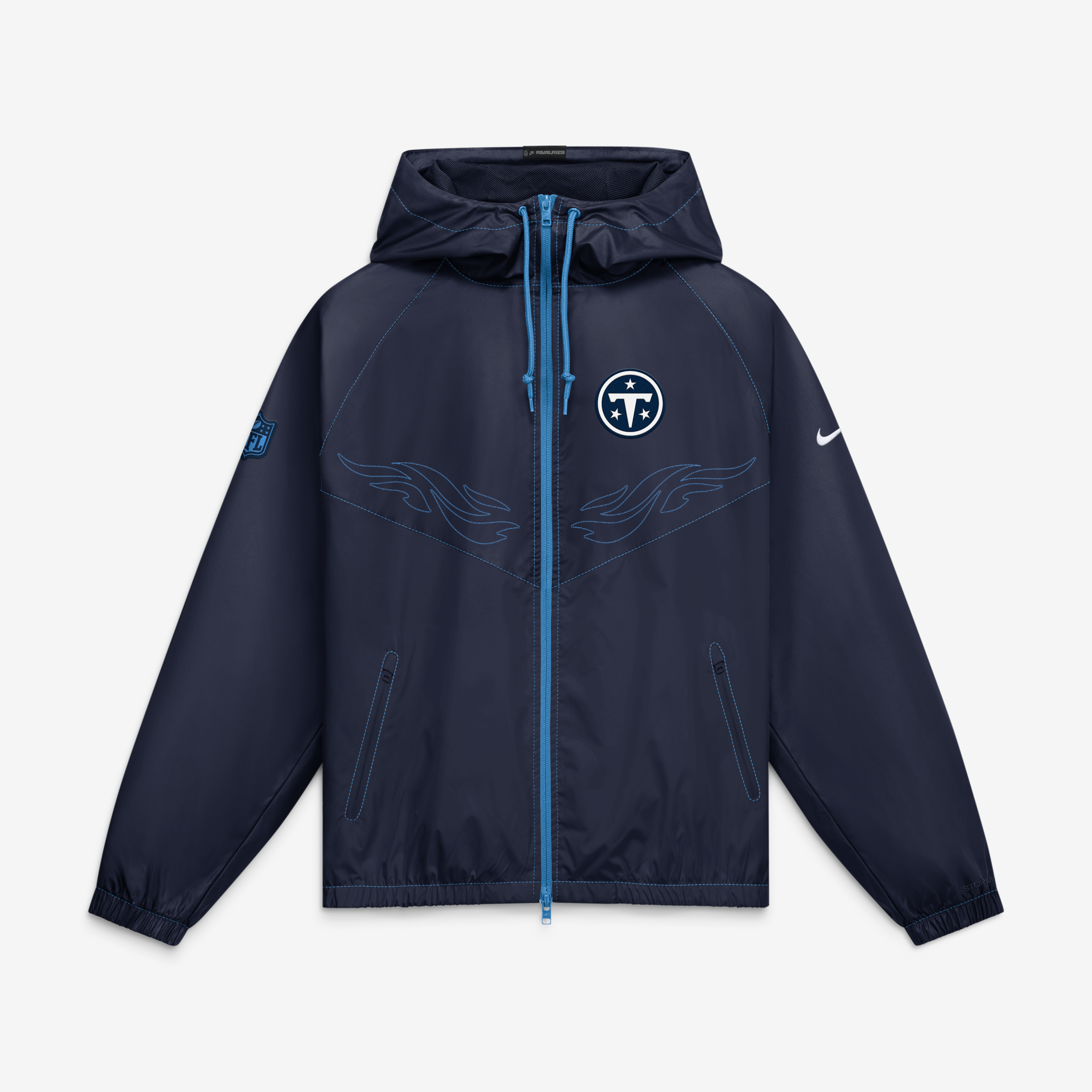 Veste coupe-vent zippée Nike pour homme, collection Rivalries 2026 des Tennessee Titans, bleu marine