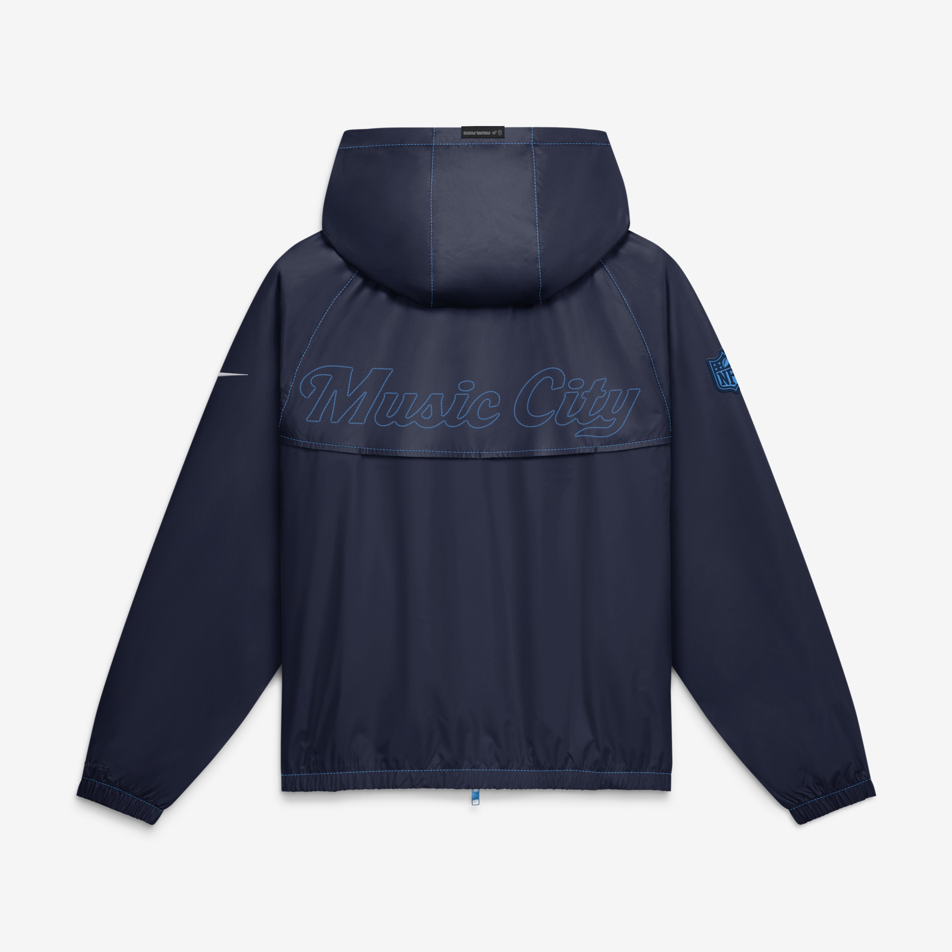 Veste coupe-vent zippée Nike pour homme, collection Rivalries 2026 des Tennessee Titans, bleu marine