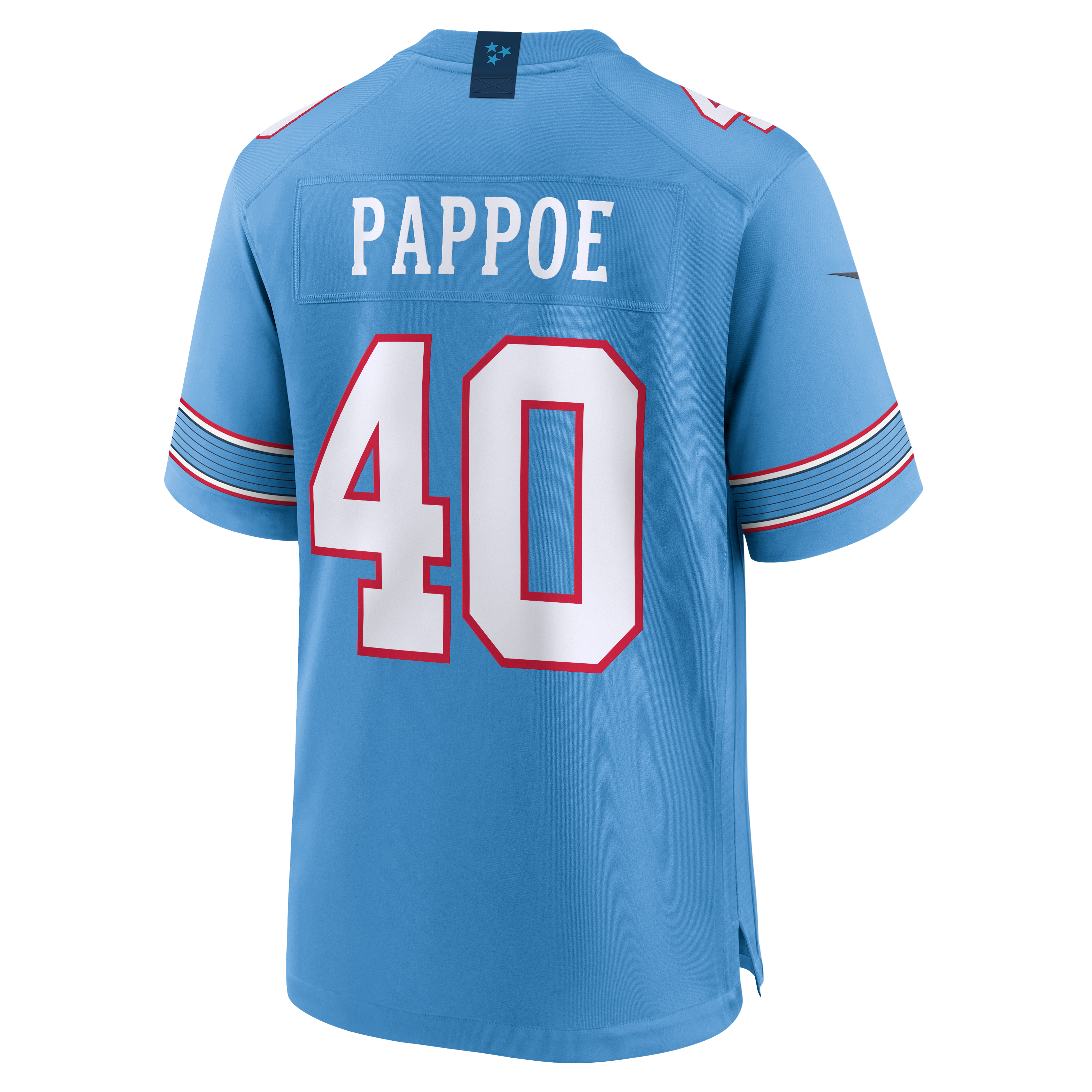 Maillot de match Nike Owen Pappoe bleu clair des Tennessee Titans pour homme