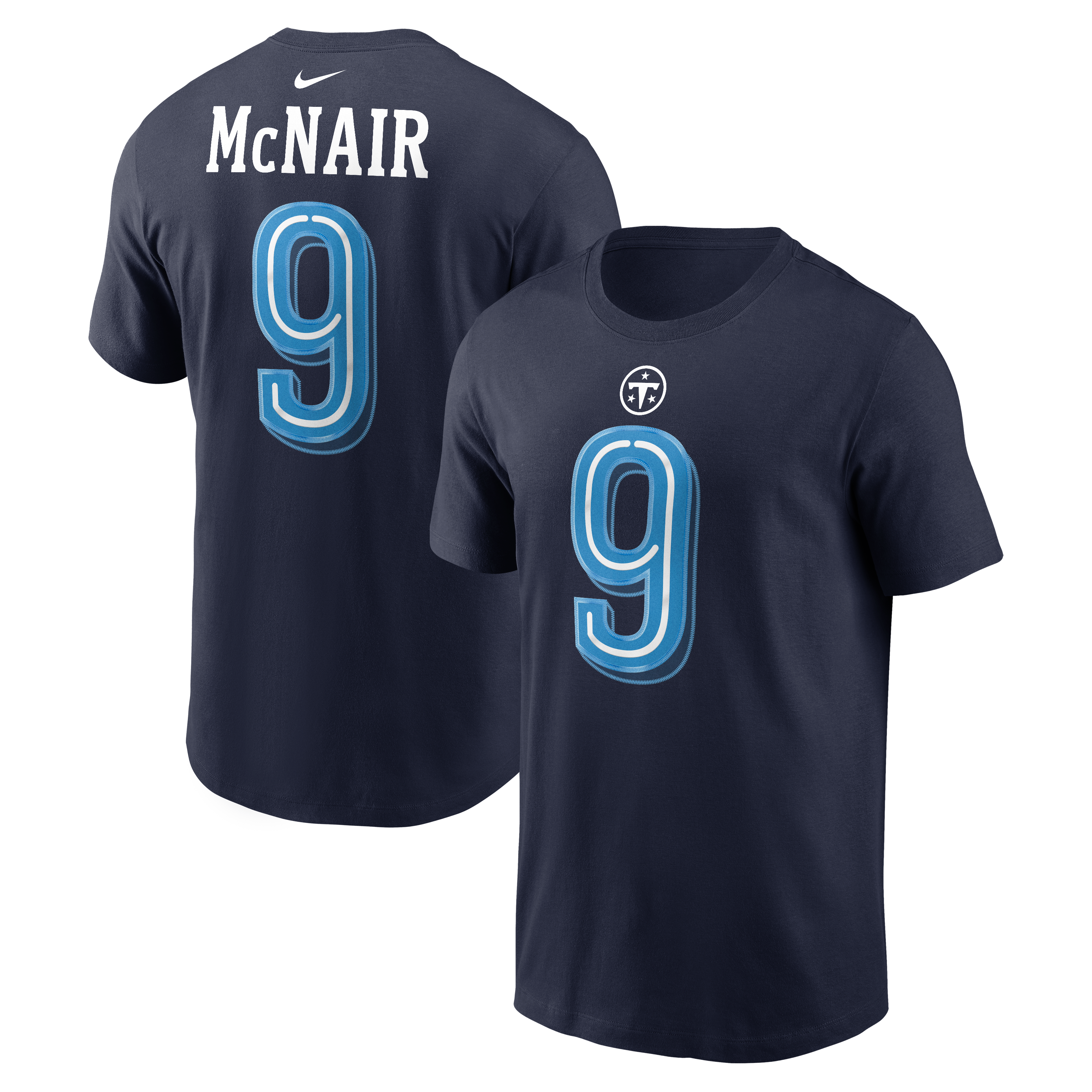 Men's Nike Steve McNair Navy Tennessee Titans 2026 Rivalries Collection Player Name & Number T-Shirt