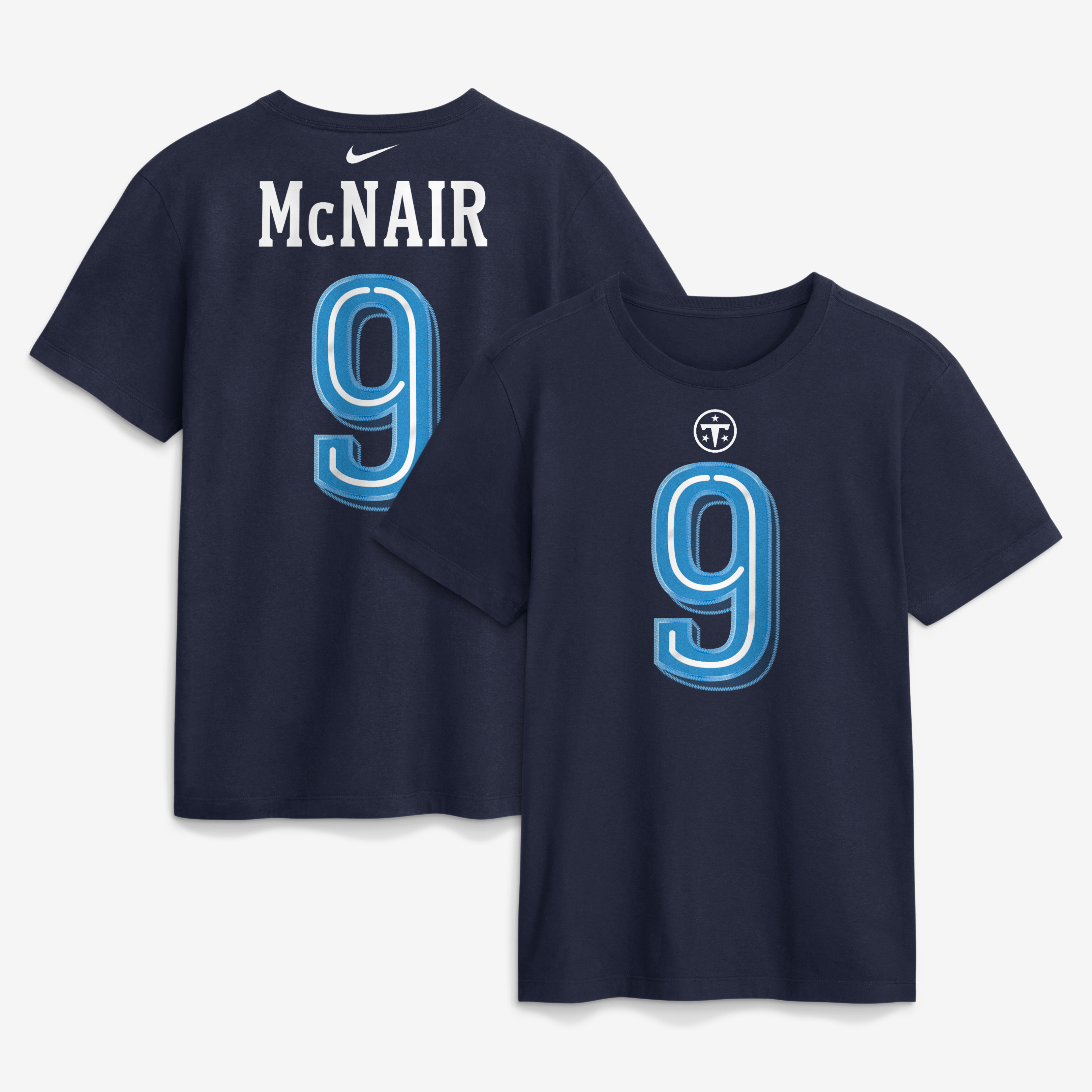 Men's Nike Steve McNair Navy Tennessee Titans 2026 Rivalries Collection Player Name & Number T-Shirt