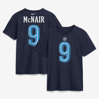 Steve McNair Tennessee Titans Nike 2026 Rivalries Collection Player Name & Number T-Shirt - Navy