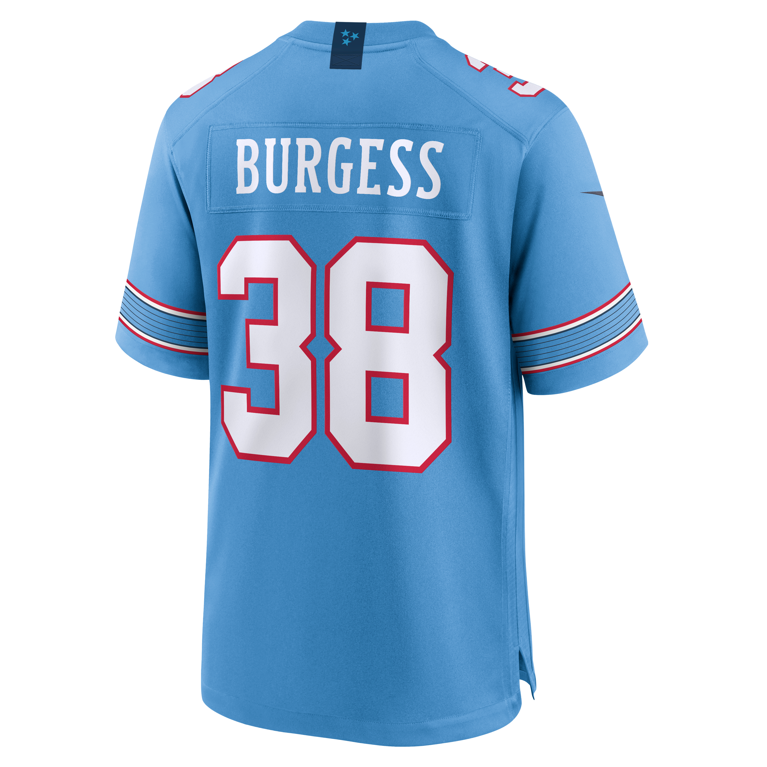 Maillot de match Nike Terrell Burgess bleu clair des Tennessee Titans pour homme