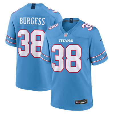 Terrell Burgess Tennessee Titans Nike Team Game Jersey - Light Blue