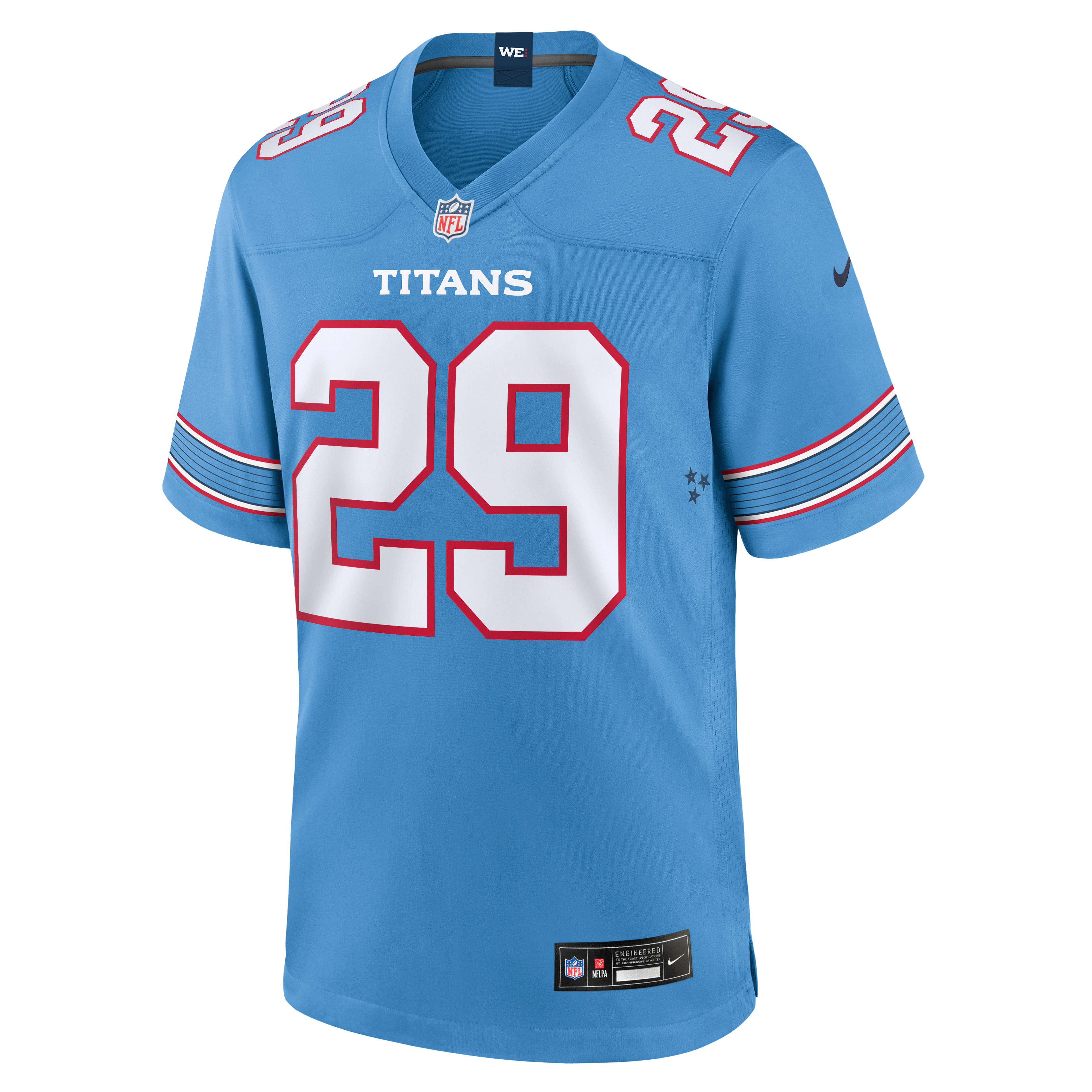 Men's Nike Tony Adams Light Blue Tennessee Titans Team Game Jersey