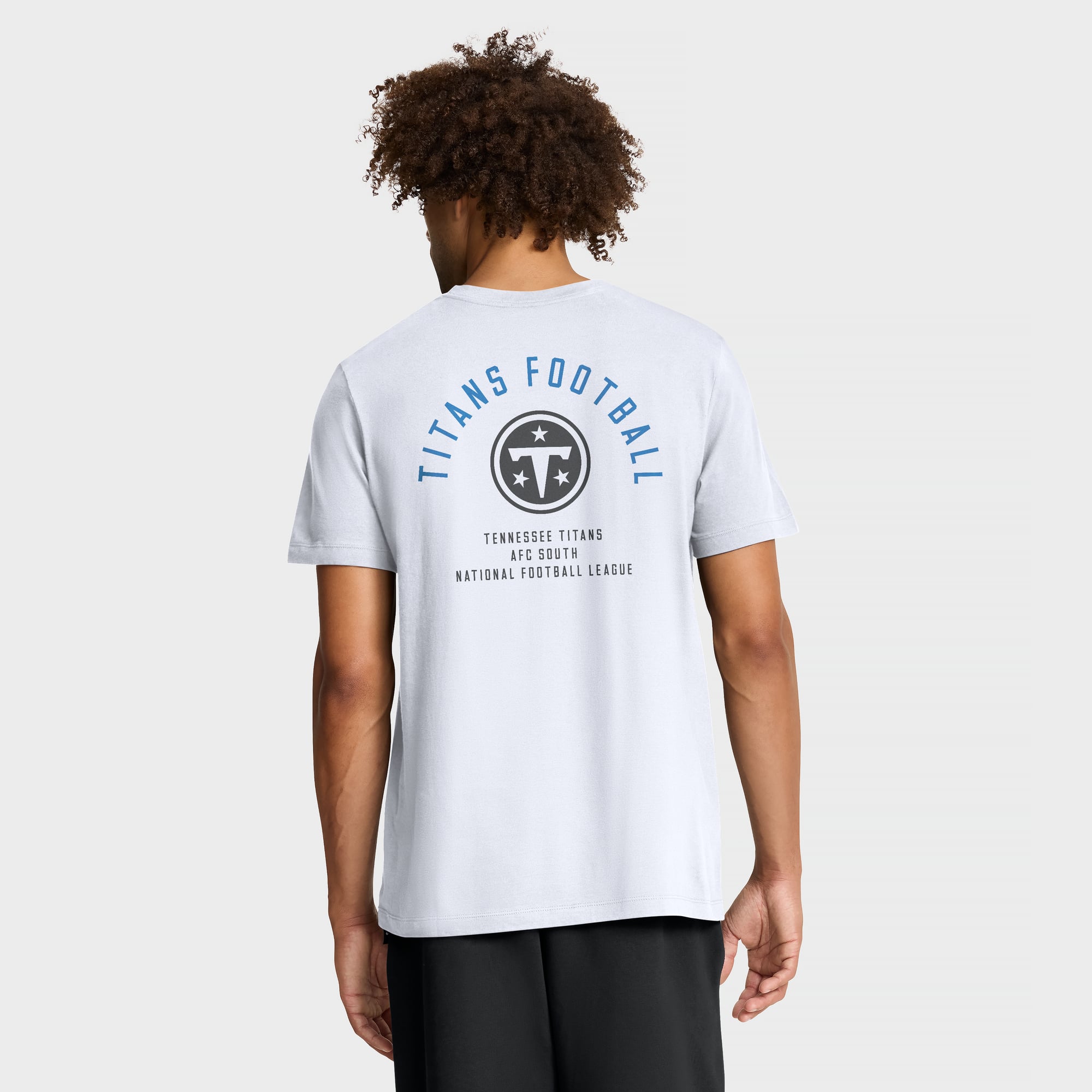 T-shirt Nike blanc pour homme avec logo divisé des Tennessee Titans