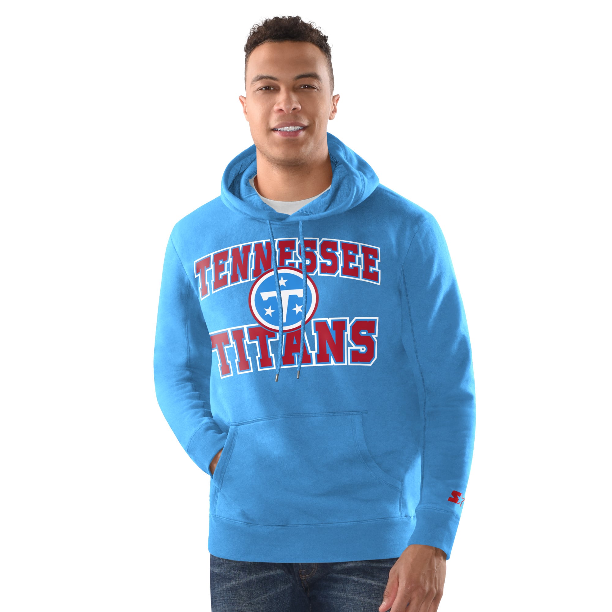 Men's Starter  Light Blue Tennessee Titans Hoodie and Cuffed Knit Hat Combo Pack