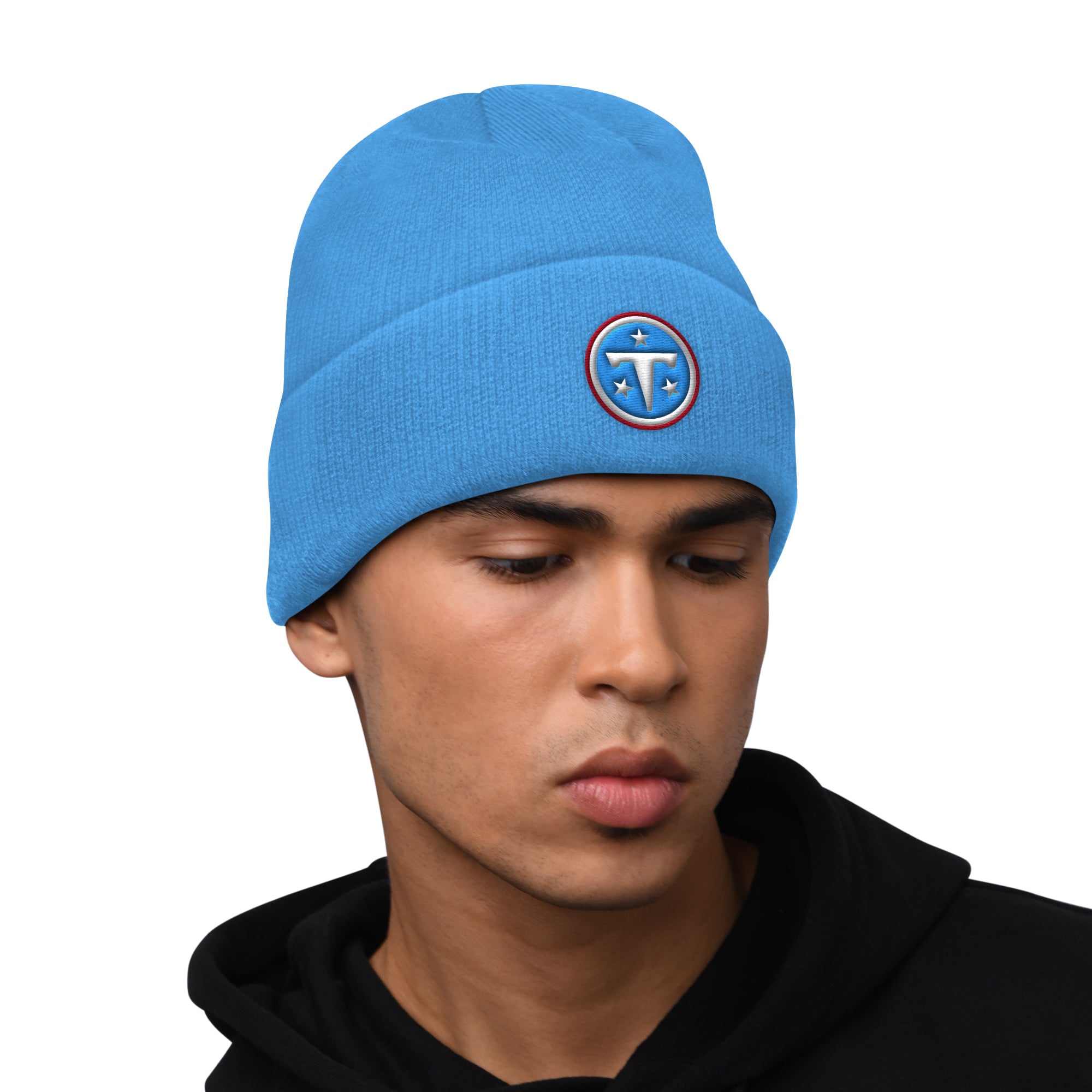 Men's Starter  Light Blue Tennessee Titans Hoodie and Cuffed Knit Hat Combo Pack