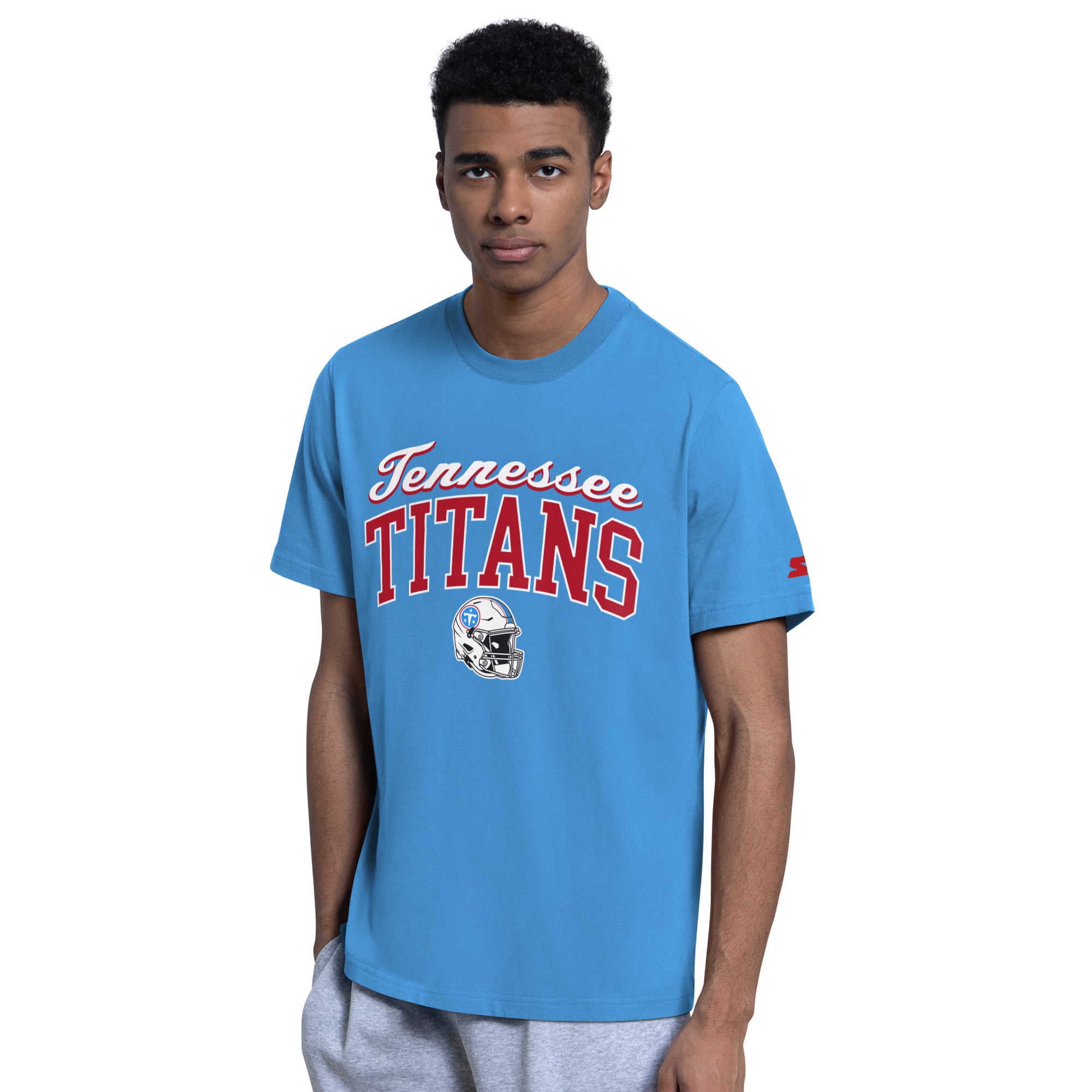 Ensemble t-shirt et sweat à capuche Starter bleu clair pour homme avec logo des Tennessee Titans
